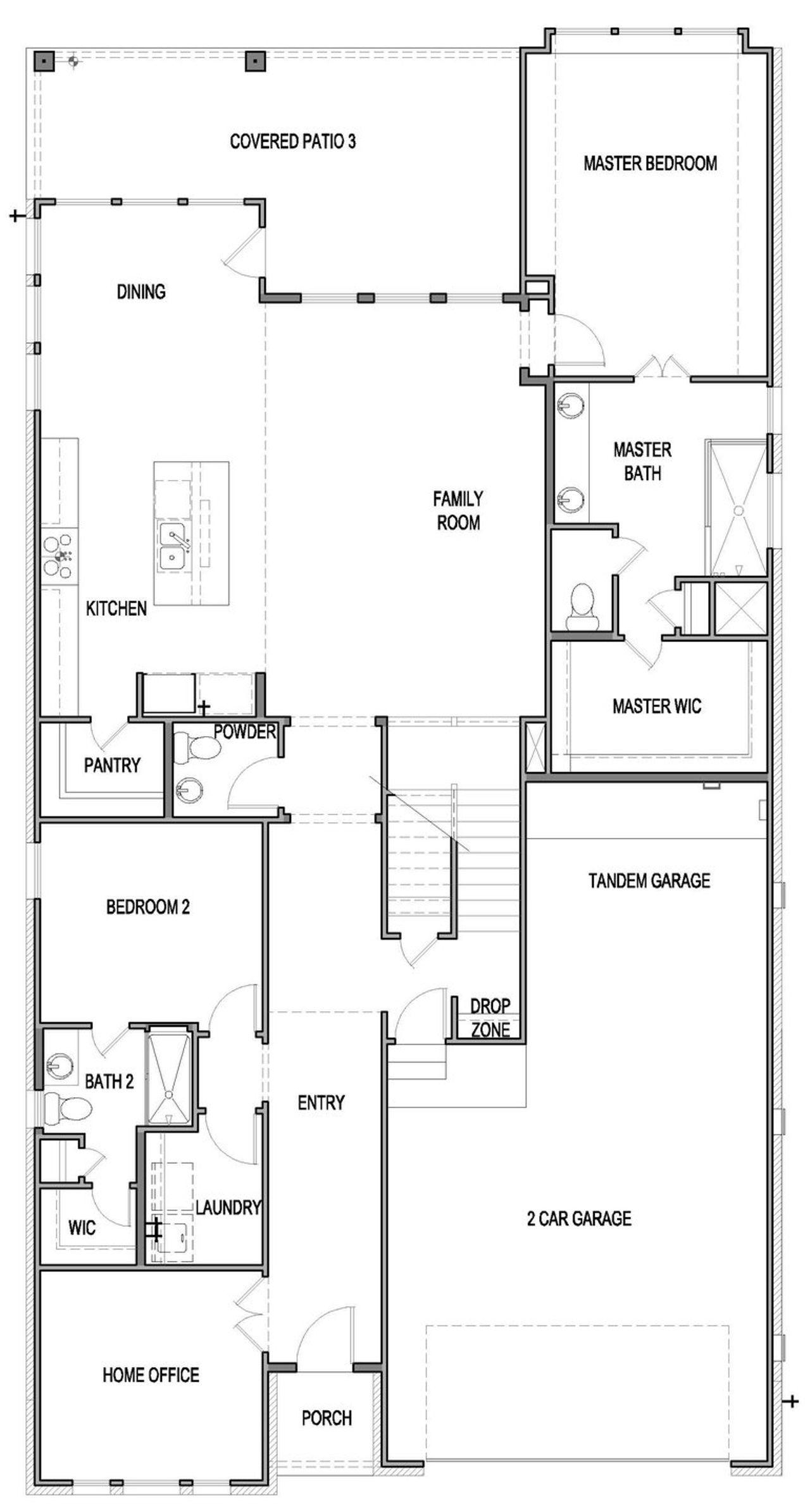 2D floor plan layout of this home in University Heights, Round Rock, TX (Image 2).