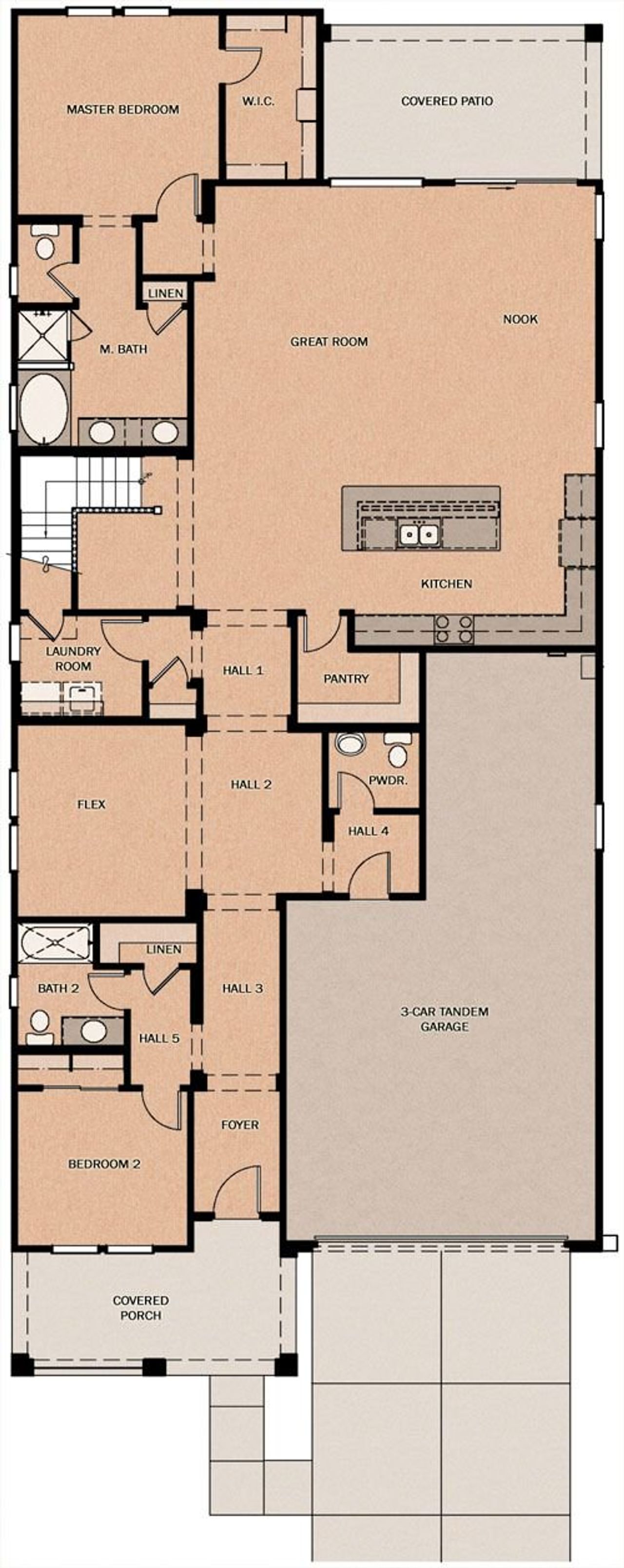 2D floor plan layout of this home in Ridgeline at Acclaim, Avondale, AZ (Image 2).