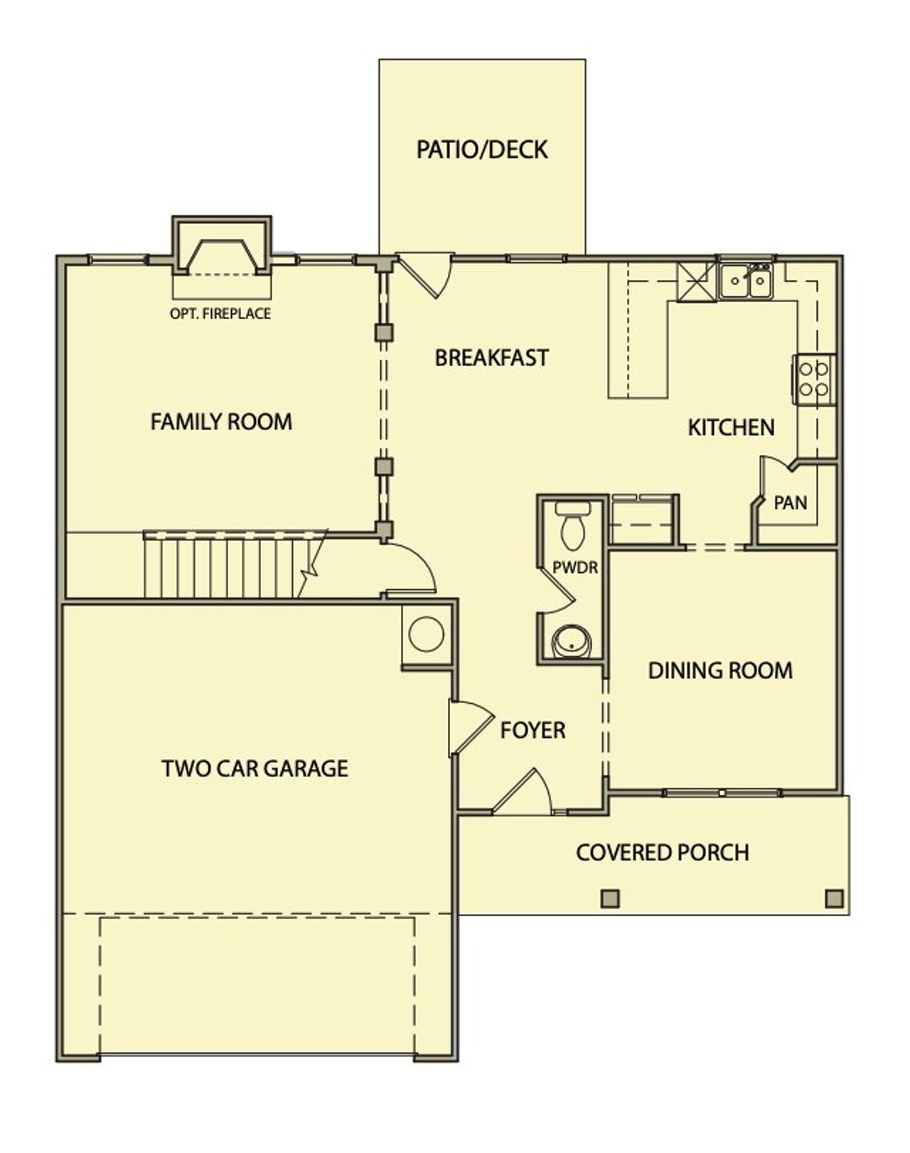 2D floor plan layout for the Axley by Kerley Family Homes in Carter Grove, Cartersville, GA (Image 2).