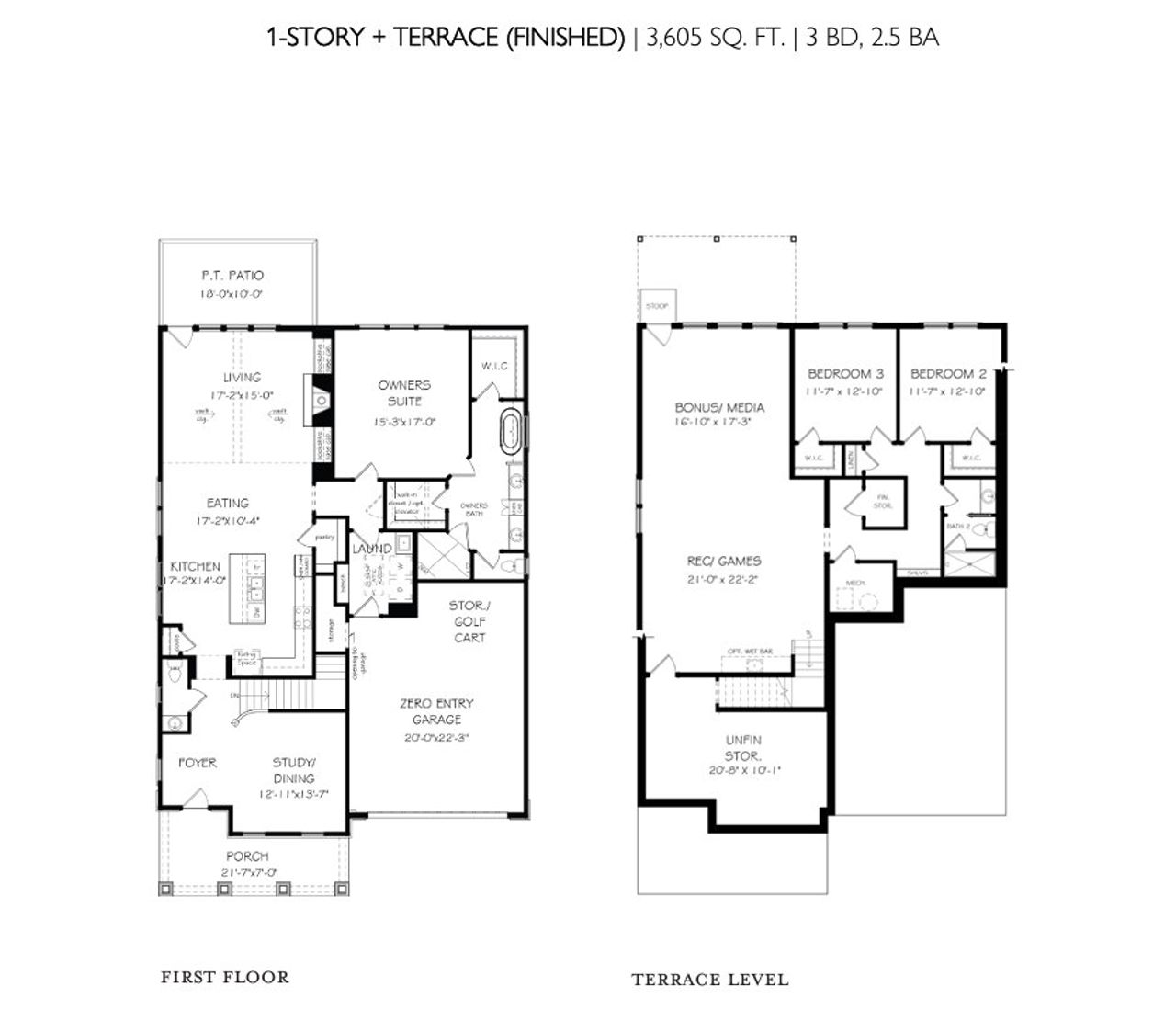 2D floor plan layout for the The Greenbrier by JW Collection in Lakeside at River Green, Canton, GA (Image 2).