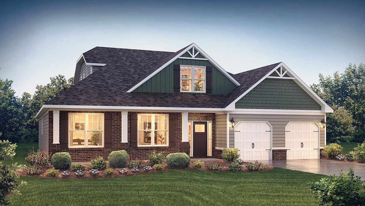 Representative exterior photo of a completed home built from the Oxford by D.R. Horton in Campbell Ridge, Pelzer, SC (Image 2).