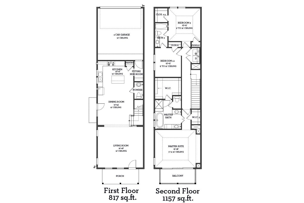 2D floor plan layout of this home in Kolbe Farms, Houston, TX (Image 2).