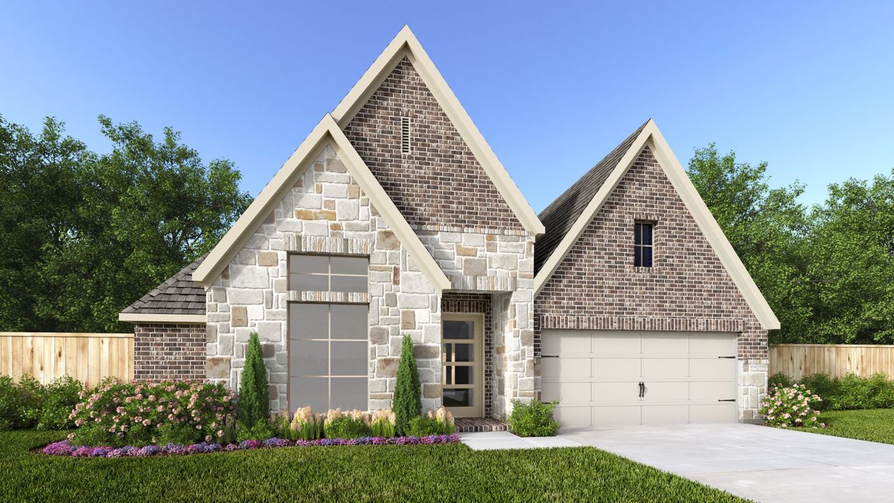 Representative exterior photo of a completed home built from the 2935P by Perry Homes in Audubon Park 60', Magnolia, TX (Image 2). Representative exterior photo of a completed home built from the 2935P by Perry Homes in Audubon Park 60', Magnolia, TX (Image 2).