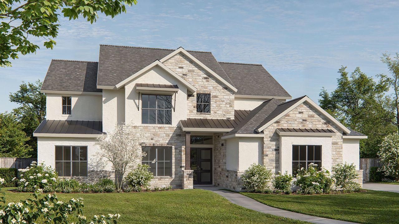 Representative exterior photo of a completed home built from the 4874A by Perry Homes in Bristol Valley, Rockwall, TX (Image 2).