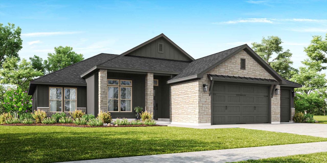 Representative exterior photo of a completed home built from the Barton Creek by Flintrock Builder in Bella Charca, Nolanville, TX (Image 2).