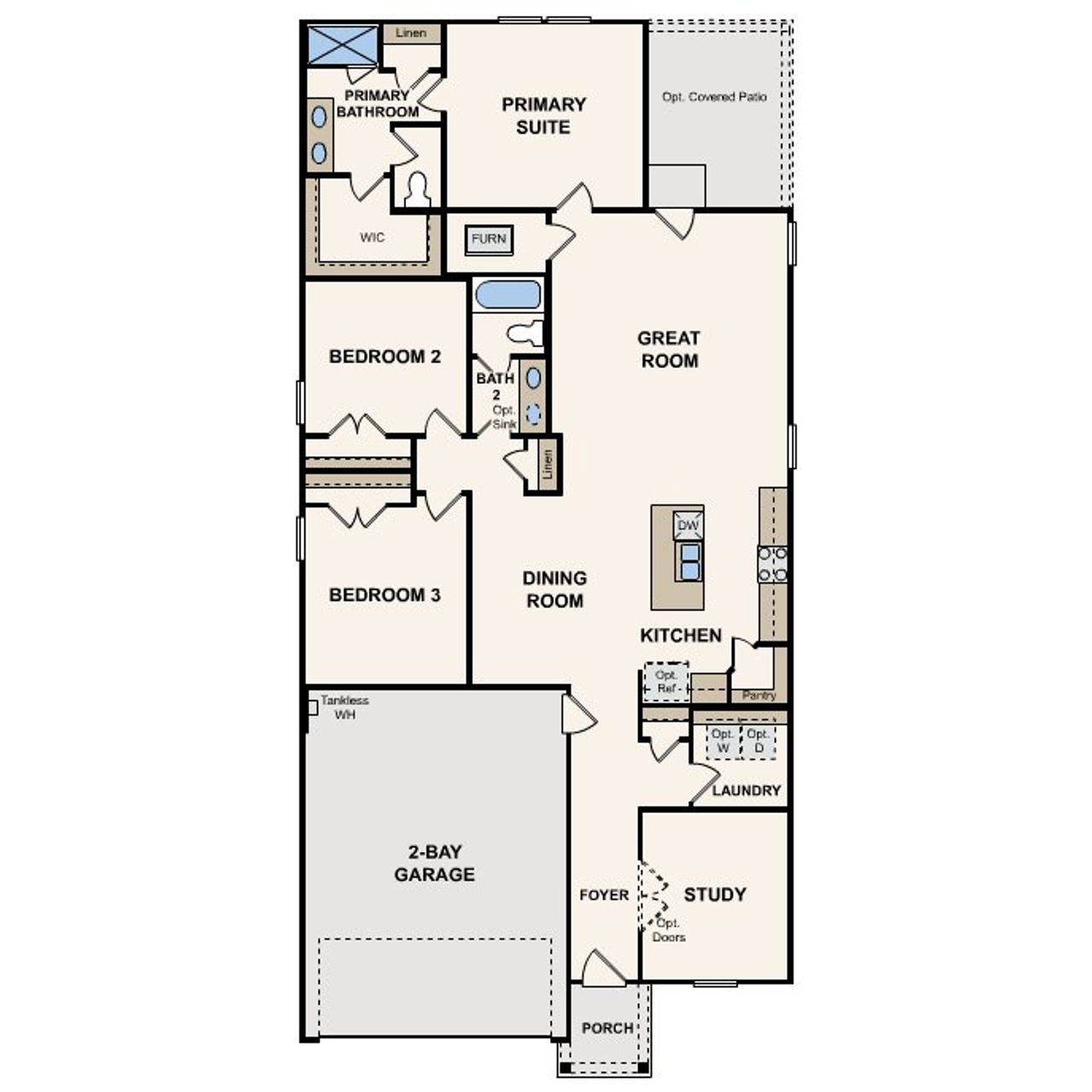 2D floor plan layout of this home in Pearlbrook, Texas City, TX (Image 2).