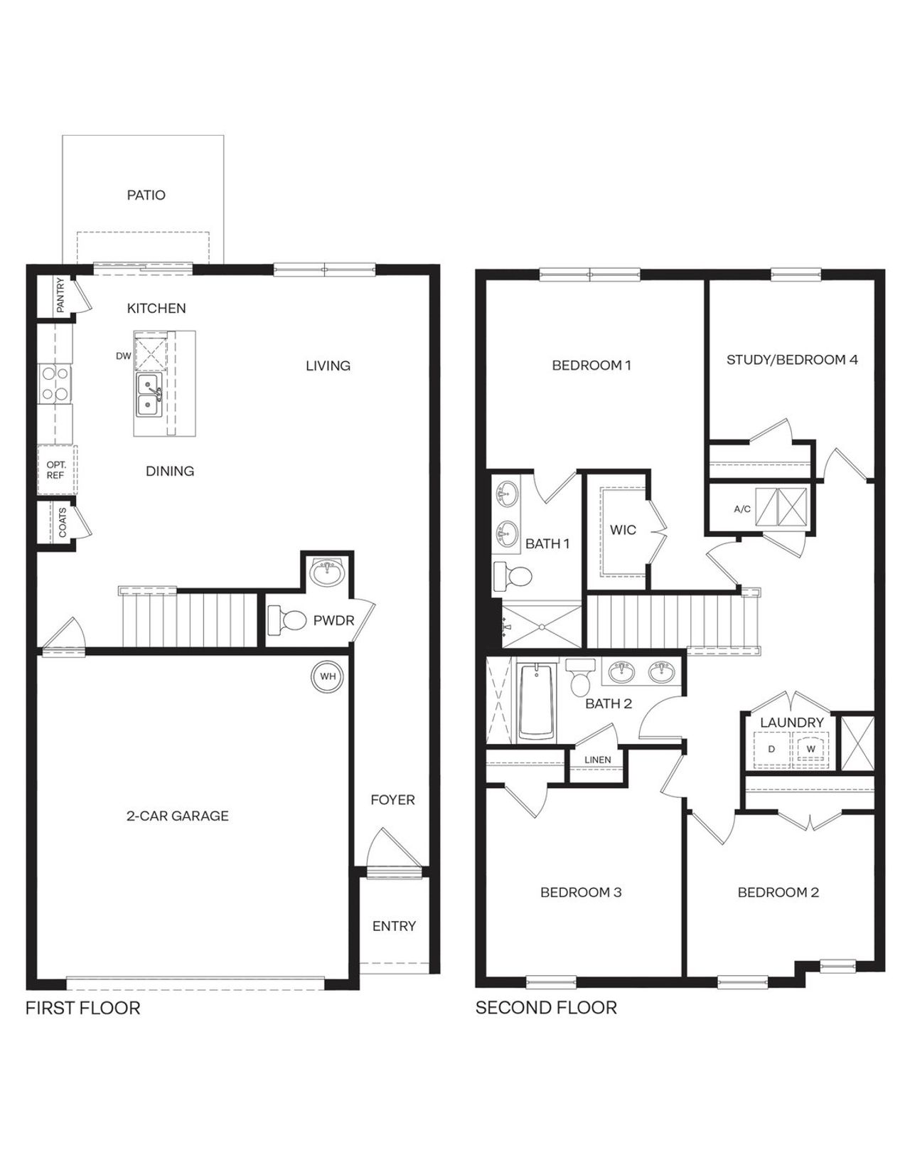 2D floor plan layout for the Labelle by D.R. Horton in Vineland Reserve, Osteen, FL (Image 2).