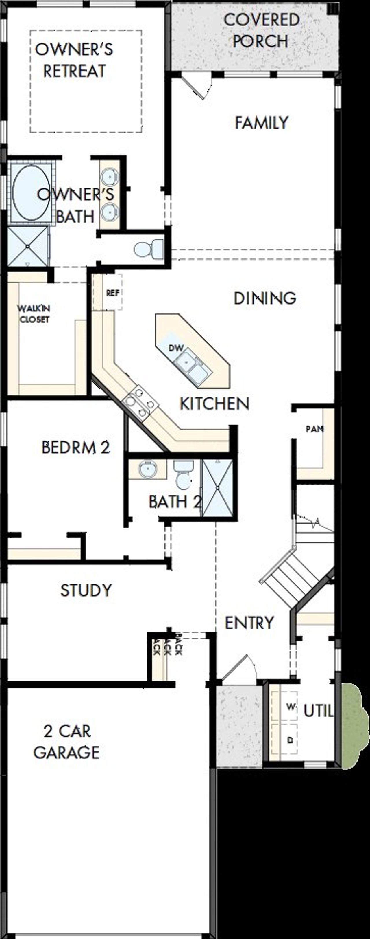 2D floor plan layout of this home in Prairieland Village - Grove Collection, Cypress, TX (Image 2).