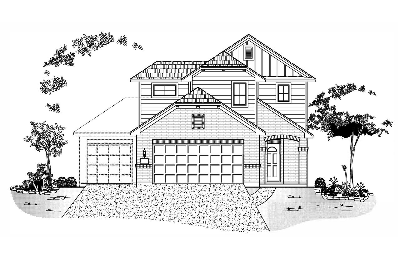 Representative exterior photo of a completed home built from the 1866 by Cyrene Homes in Cobblestone, Texas City, TX (Image 2).