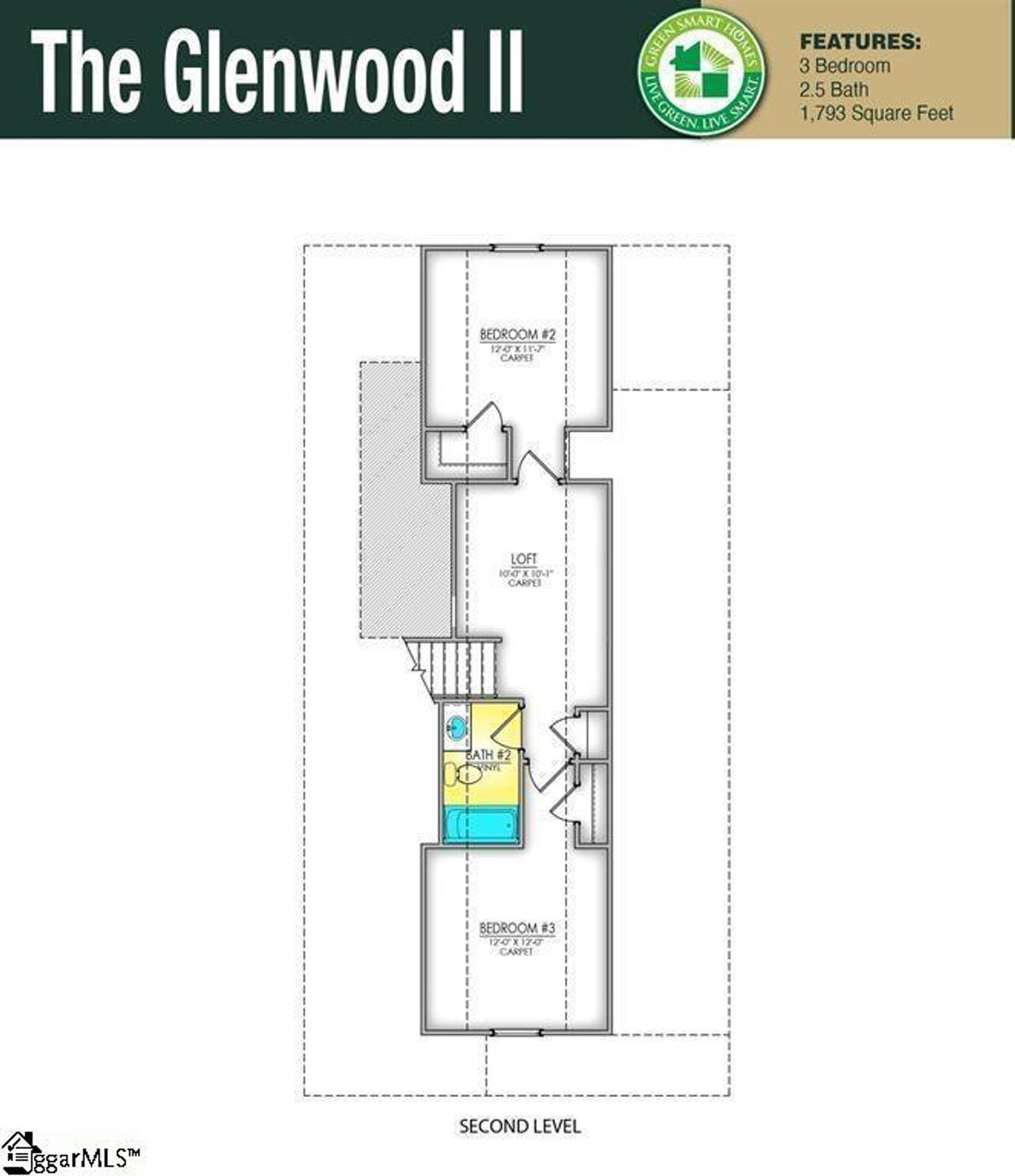 2D floor plan layout of this home in Hazelwood, Boiling Springs, SC (Image 2).