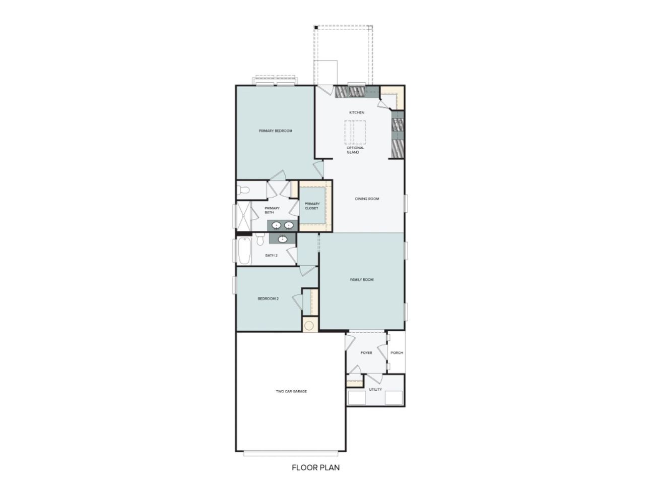 2D floor plan layout of this home in Clear Creek, Round Rock, TX (Image 2).