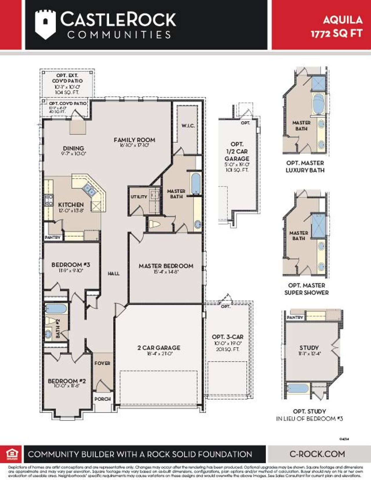 2D floor plan layout of this home in Magnolia Springs, Montgomery, TX (Image 2).
