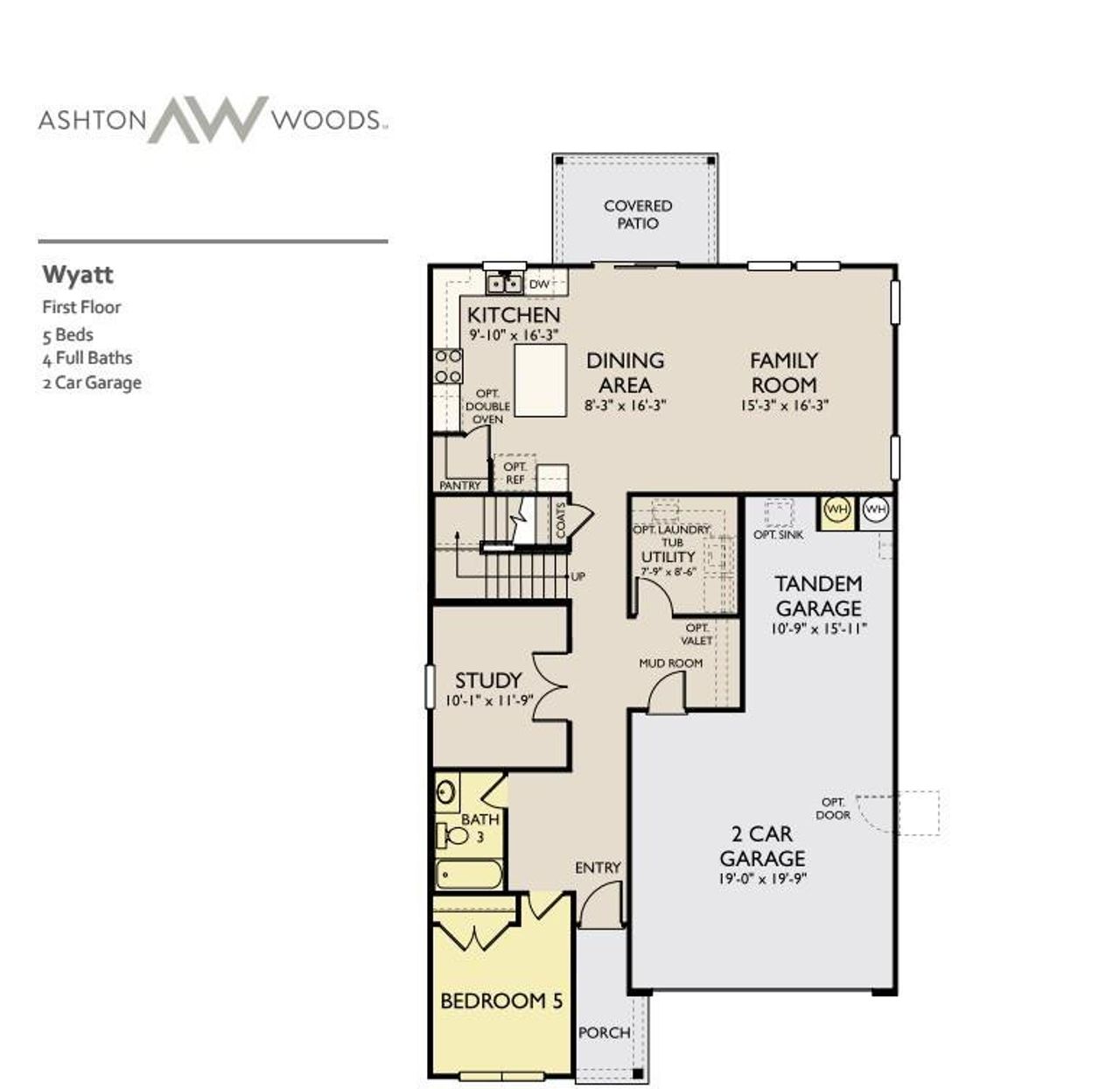 2D floor plan layout of this home in Patterson Ranch, Georgetown, TX (Image 2).