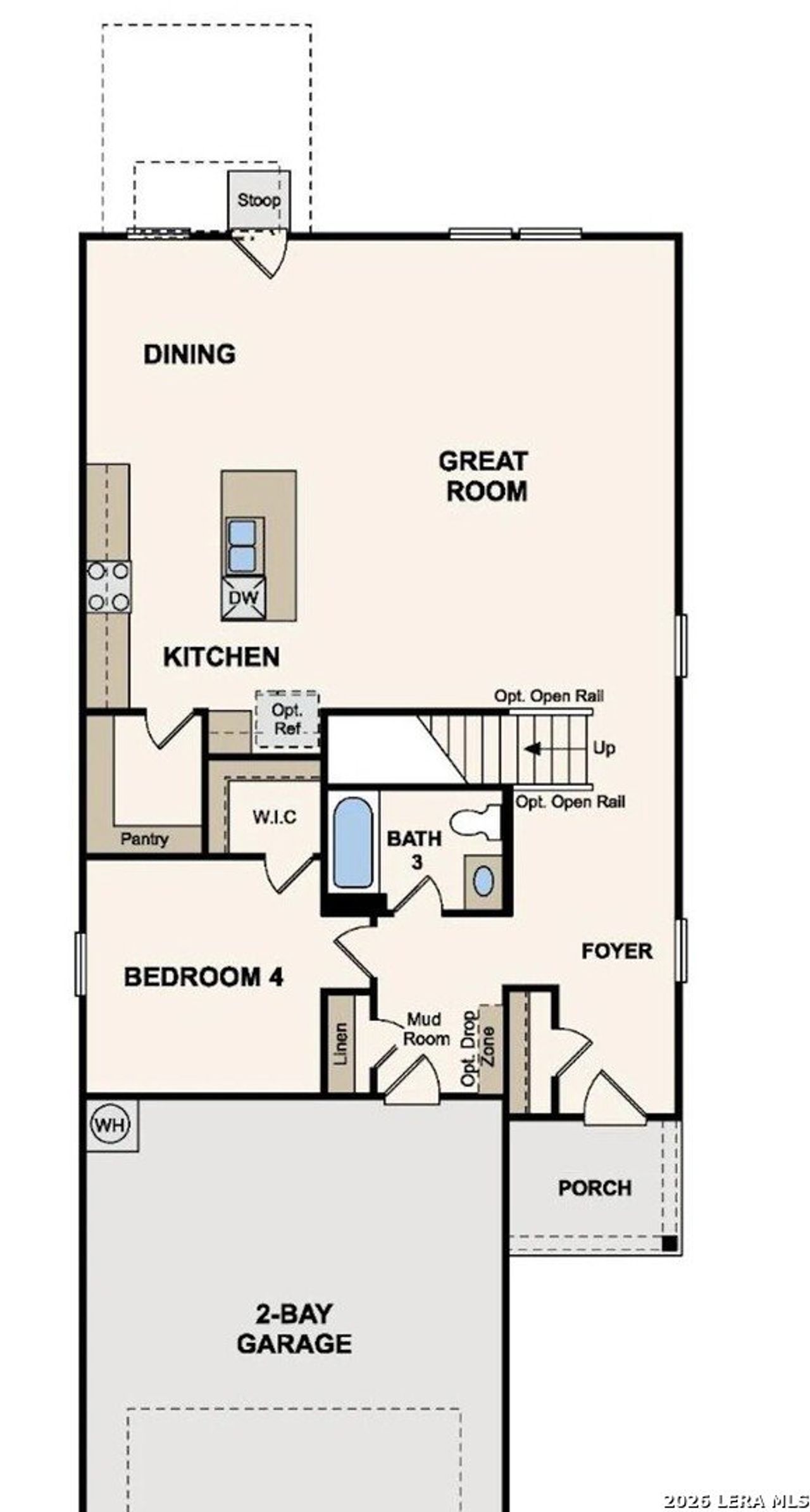 2D floor plan layout of this home in Agave, San Antonio, TX (Image 2).