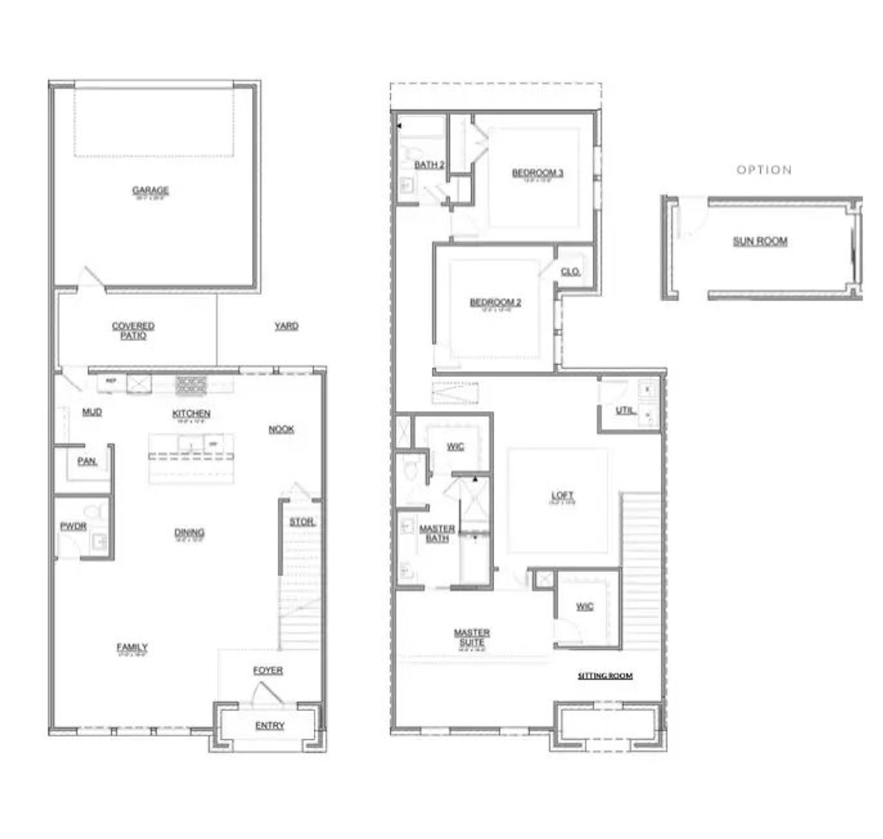 2D floor plan layout of this home in Newman Village Townhomes, Frisco, TX (Image 2).