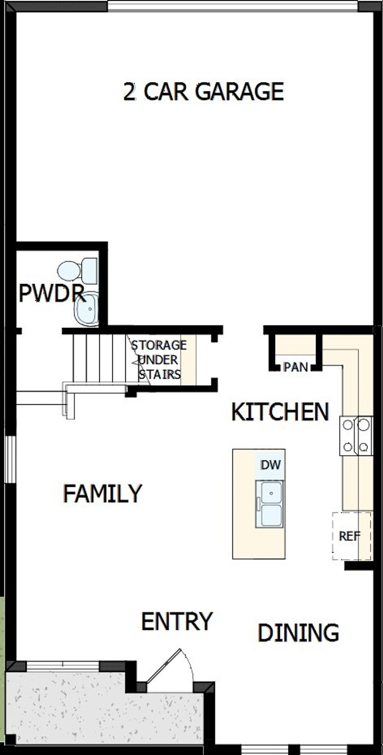 2D floor plan layout of this home in Emerald Landing at Waterside at Lakewood Ranch – Towns, Sarasota, FL (Image 2).