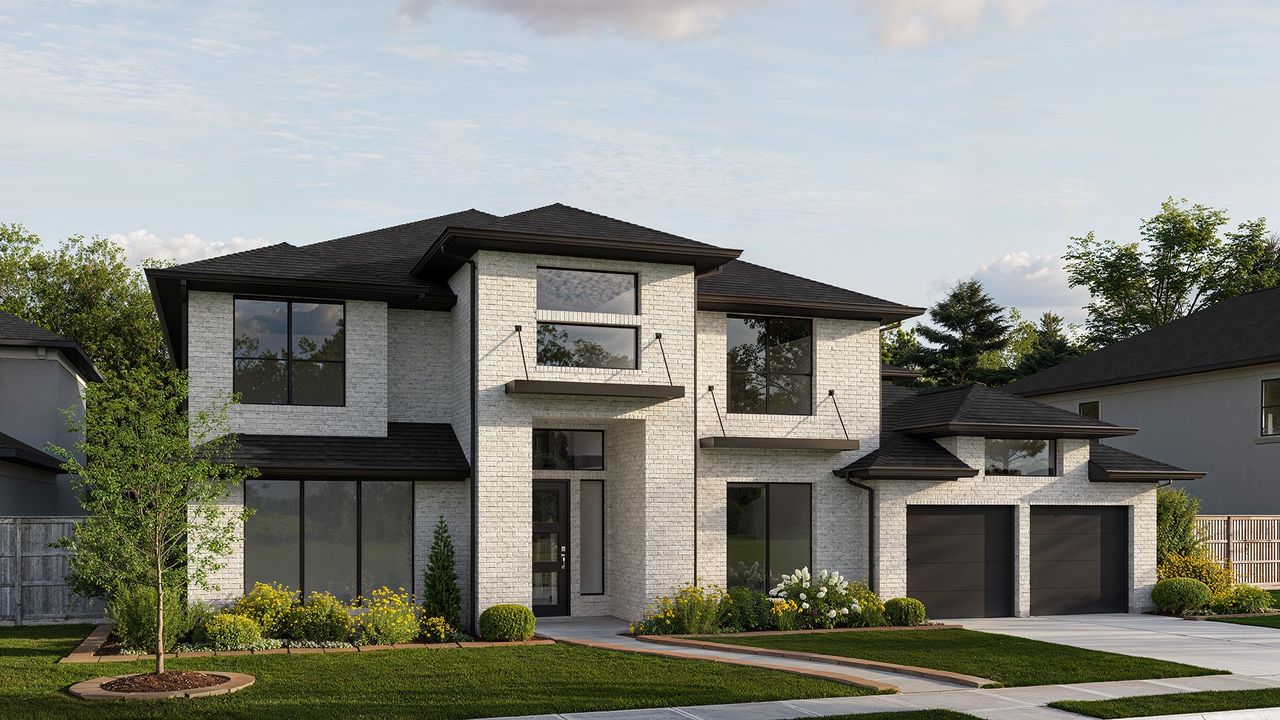 Representative exterior photo of a completed home built from the 5240W by Perry Homes in Jubilee, Hockley, TX (Image 2).