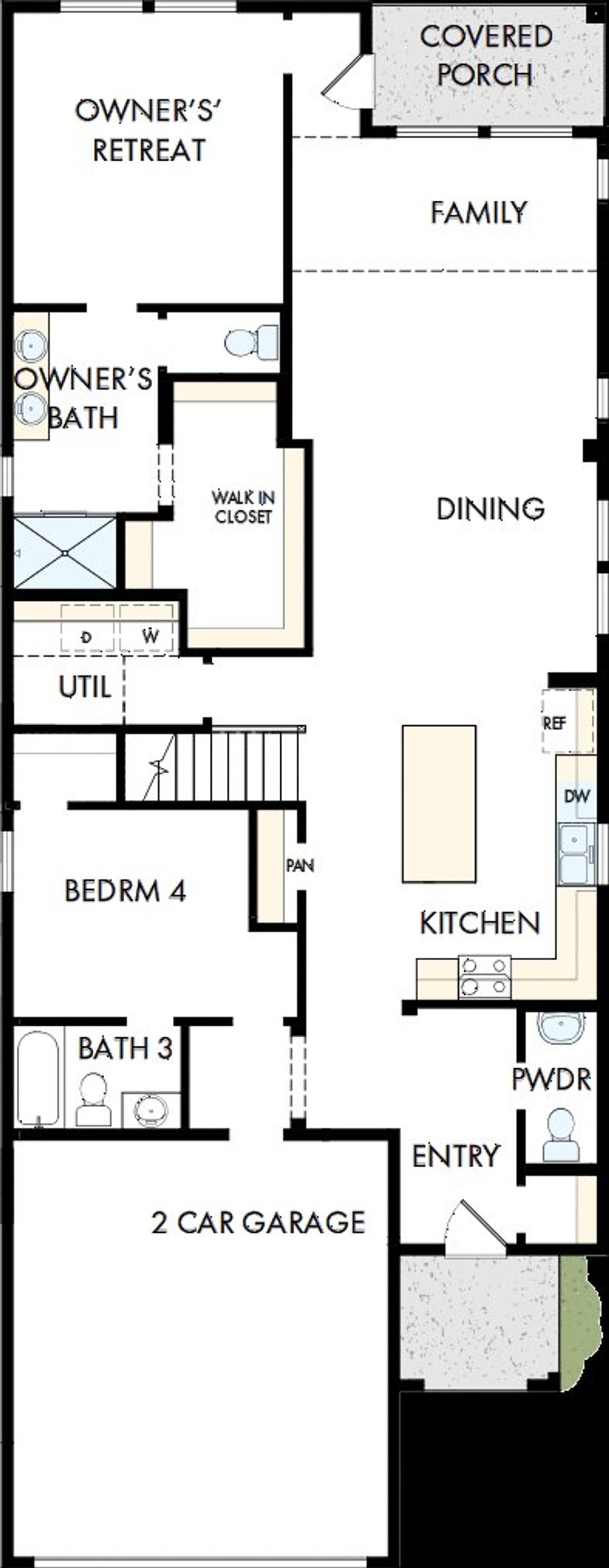 2D floor plan layout of this home in The Grand Prairie 40’, Hockley, TX (Image 2).
