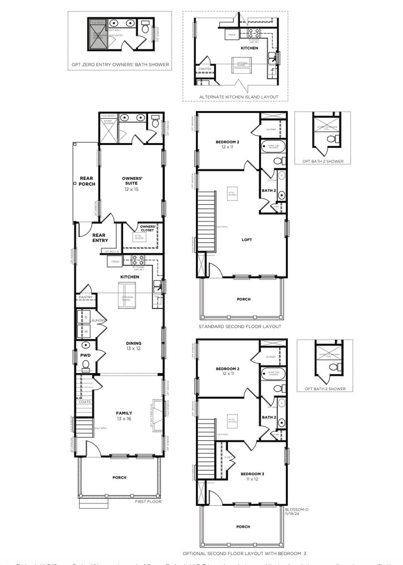 2D floor plan layout for the Blossom O by Saussy Burbank in Nexton - Midtown, Summerville, SC (Image 2). 2D floor plan layout for the Blossom O by Saussy Burbank in Nexton - Midtown, Summerville, SC (Image 2).
