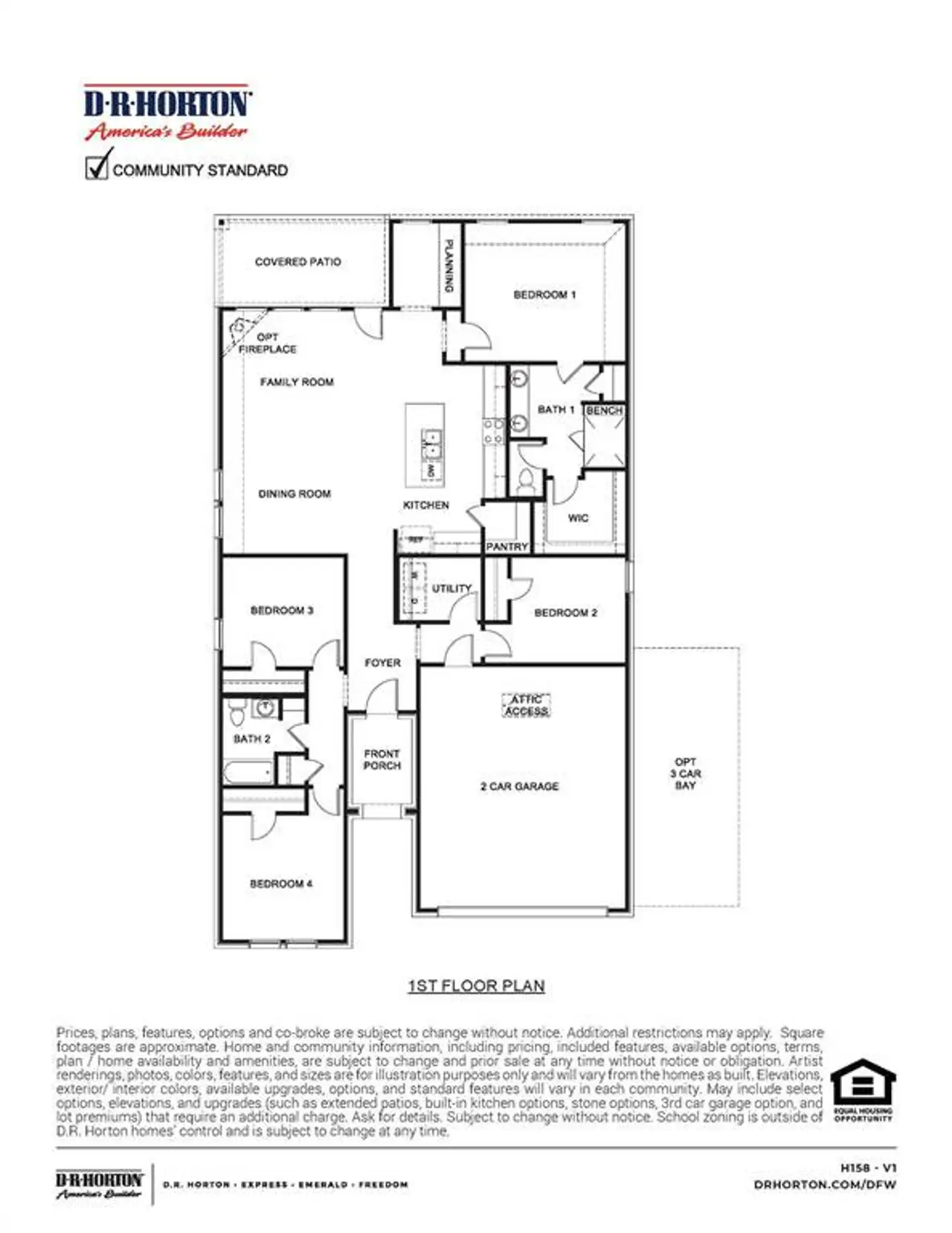 2D floor plan layout of this home in Trailstone, Caddo Mills, TX (Image 2).