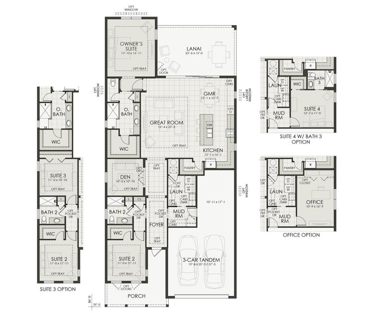 2D floor plan layout for the Halyard by Homes by Towne in Shellstone at Waterside, Sarasota, FL (Image 2).