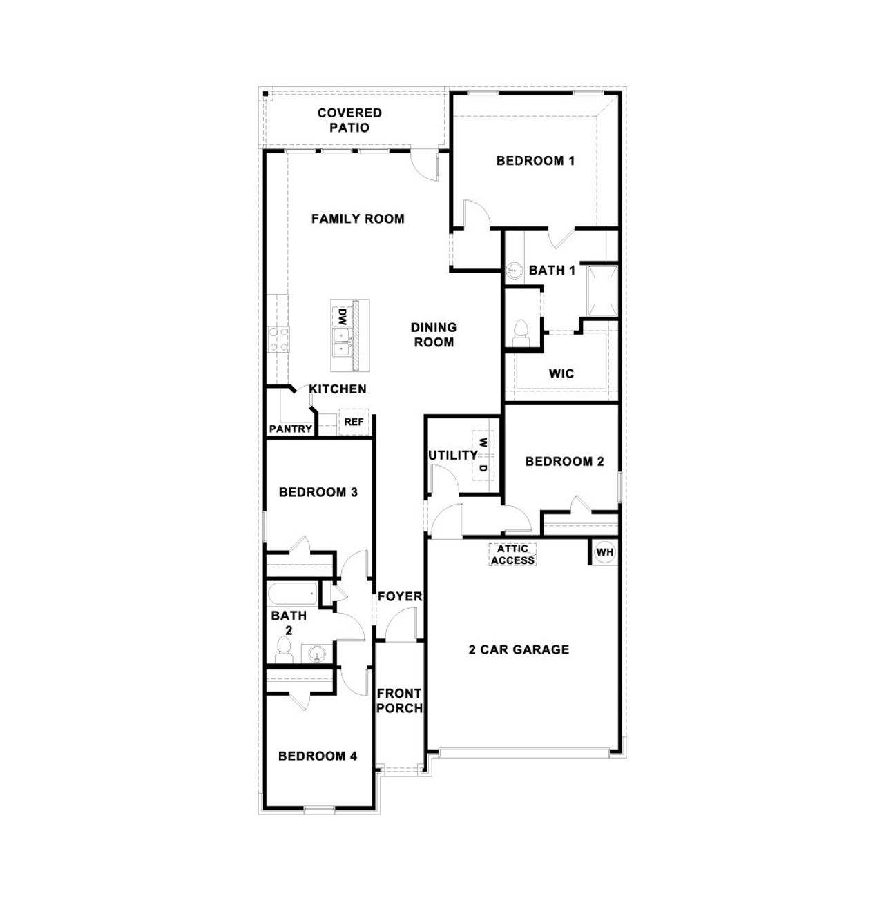 2D floor plan layout of this home in Valverde, Bastrop, TX (Image 2).