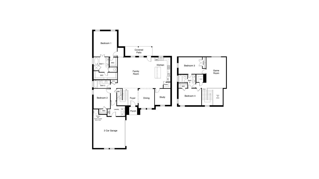 2D floor plan layout of this home in Eden Ranch, Arlington, TX (Image 2).