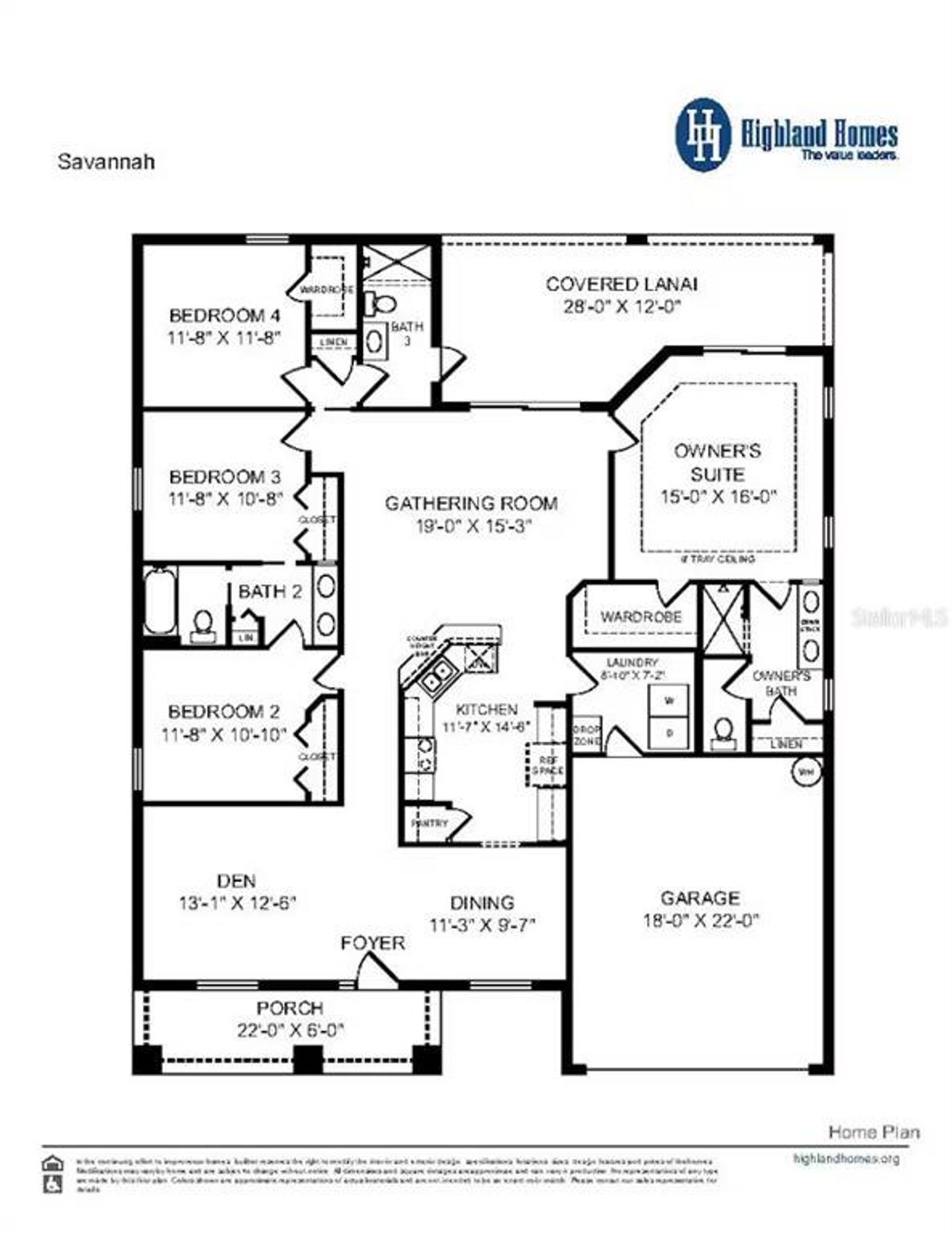 2D floor plan layout of this home in The Lakes, Lake Alfred, FL (Image 2).