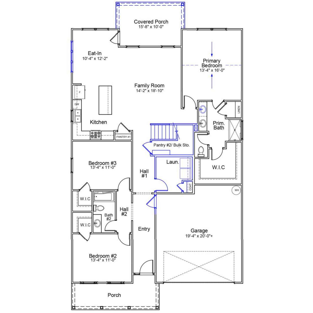 2D floor plan layout of this home in Allston Park, Calabash, NC (Image 2).