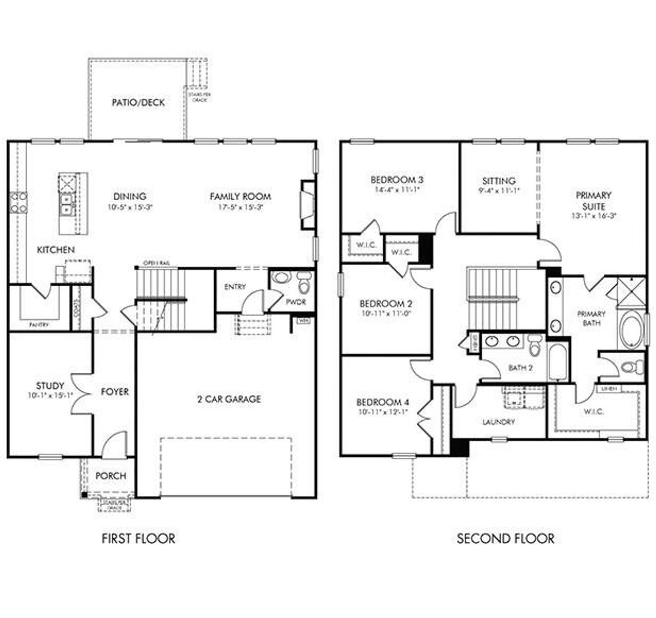 2D floor plan layout of this home in Creekside at Oxford Park, Fairburn, GA (Image 2). 2D floor plan layout of this home in Creekside at Oxford Park, Fairburn, GA (Image 2).