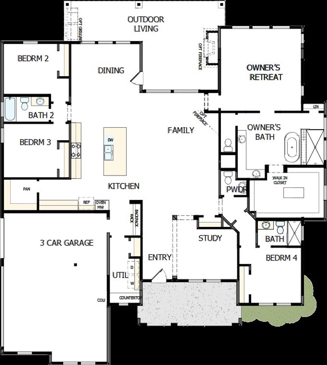 2D floor plan layout of this home in Thornebrook, Bulverde, TX (Image 2). 2D floor plan layout of this home in Thornebrook, Bulverde, TX (Image 2).