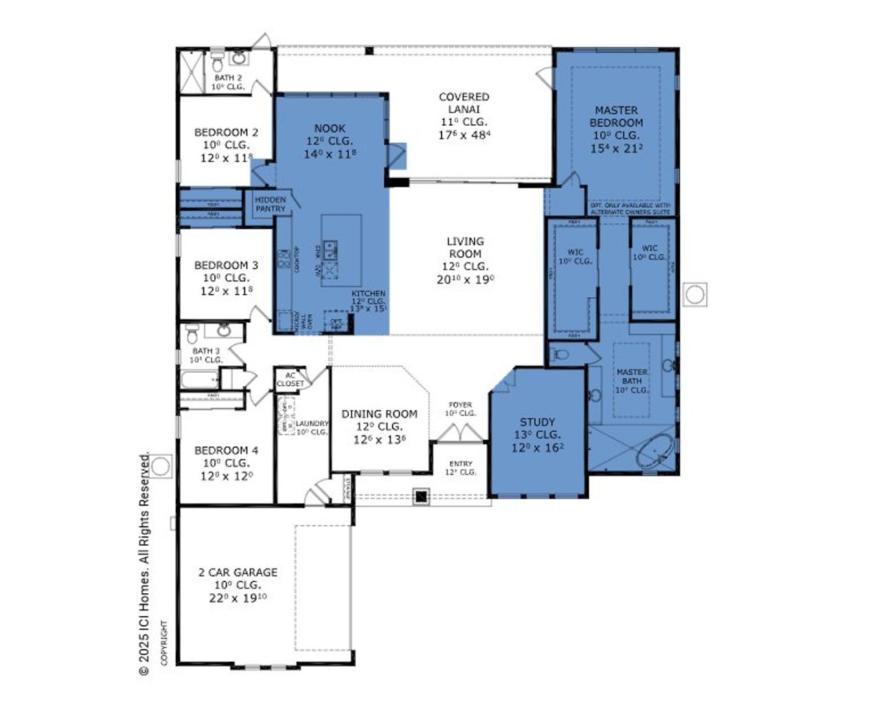 2D floor plan layout of this home in Amelia National, Fernandina Beach, FL (Image 2).