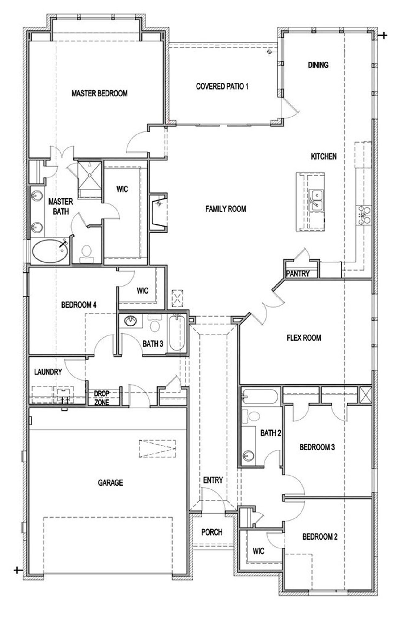 2D floor plan layout of this home in The Grove at Vintage Oaks, New Braunfels, TX (Image 2). 2D floor plan layout of this home in The Grove at Vintage Oaks, New Braunfels, TX (Image 2).