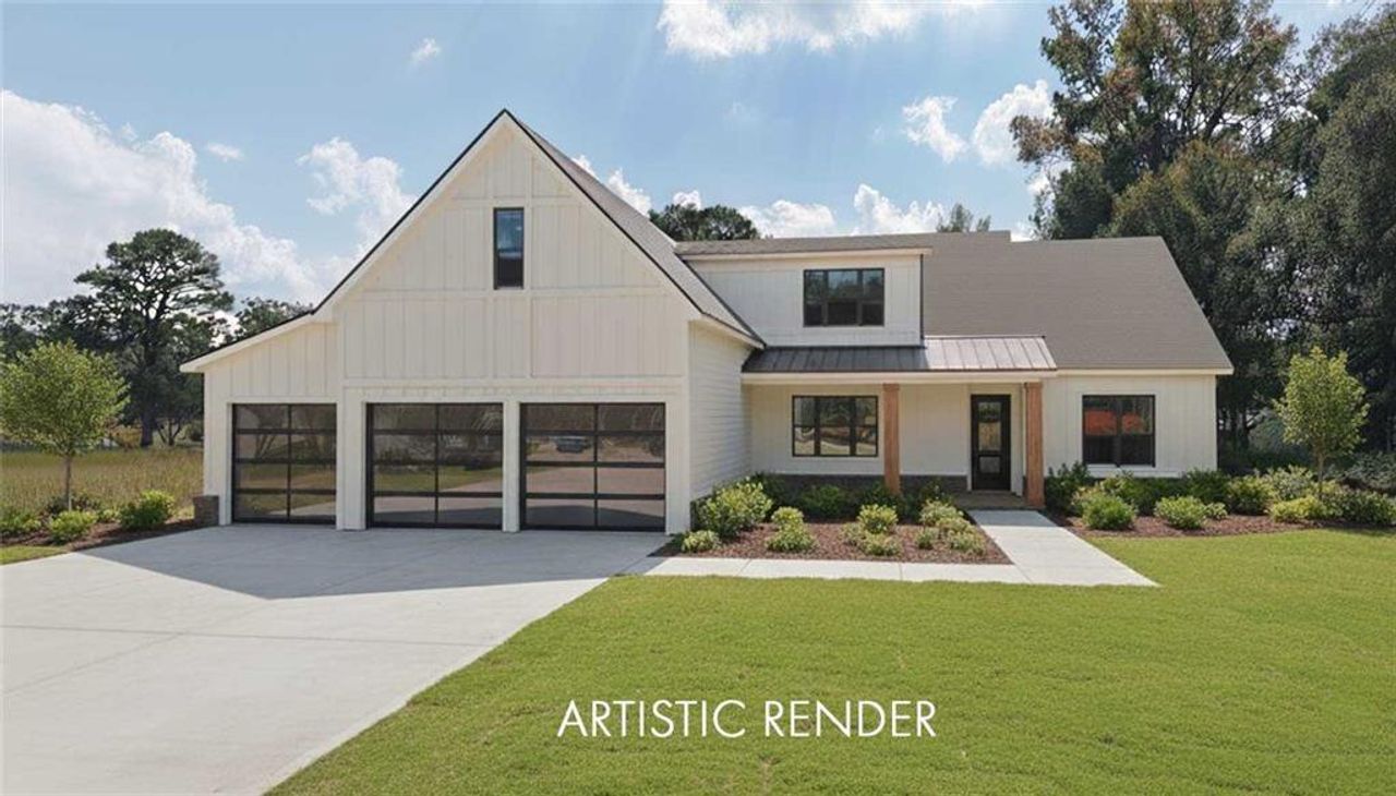 Front exterior of a new home in , Woodstock, GA, highlighting curb appeal (Image 2). Front exterior of a new home in , Woodstock, GA, highlighting curb appeal (Image 2).