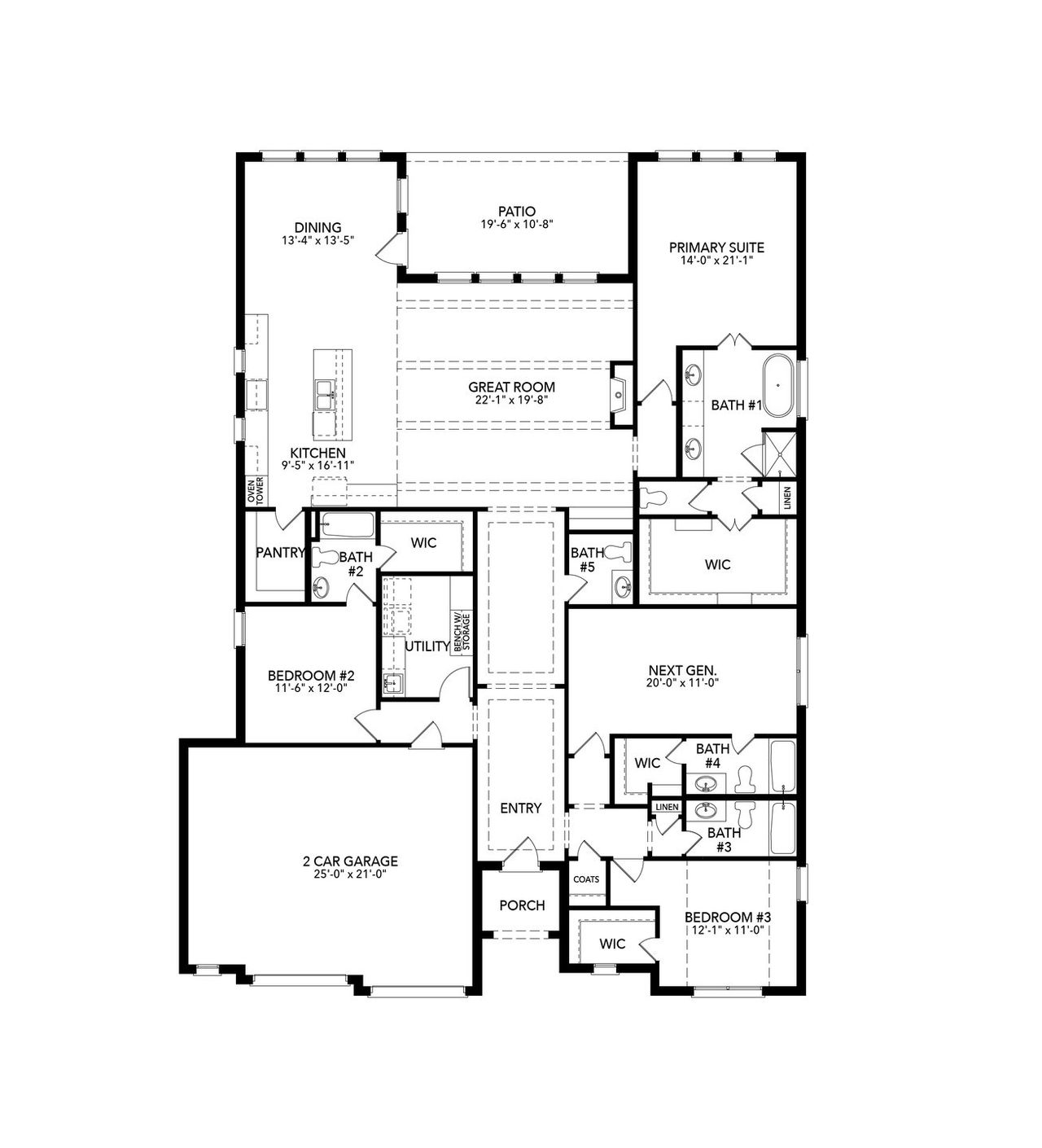 2D floor plan layout of this home in Settler's Glen, New Fairview, TX (Image 2).