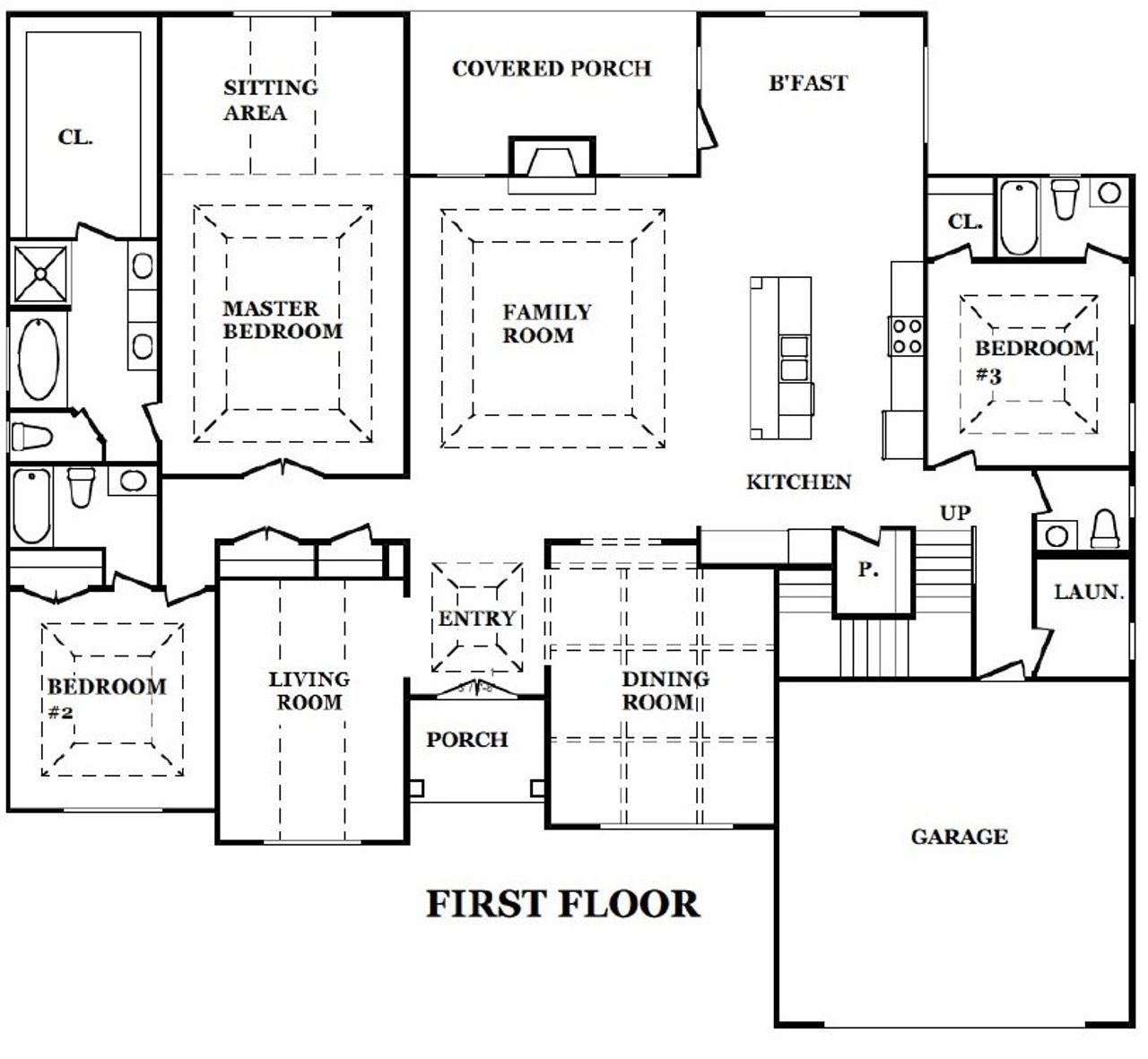 2D floor plan layout for the Glenwood by JR Homes in The Village at Camp Mitchell, Grayson, GA (Image 2).