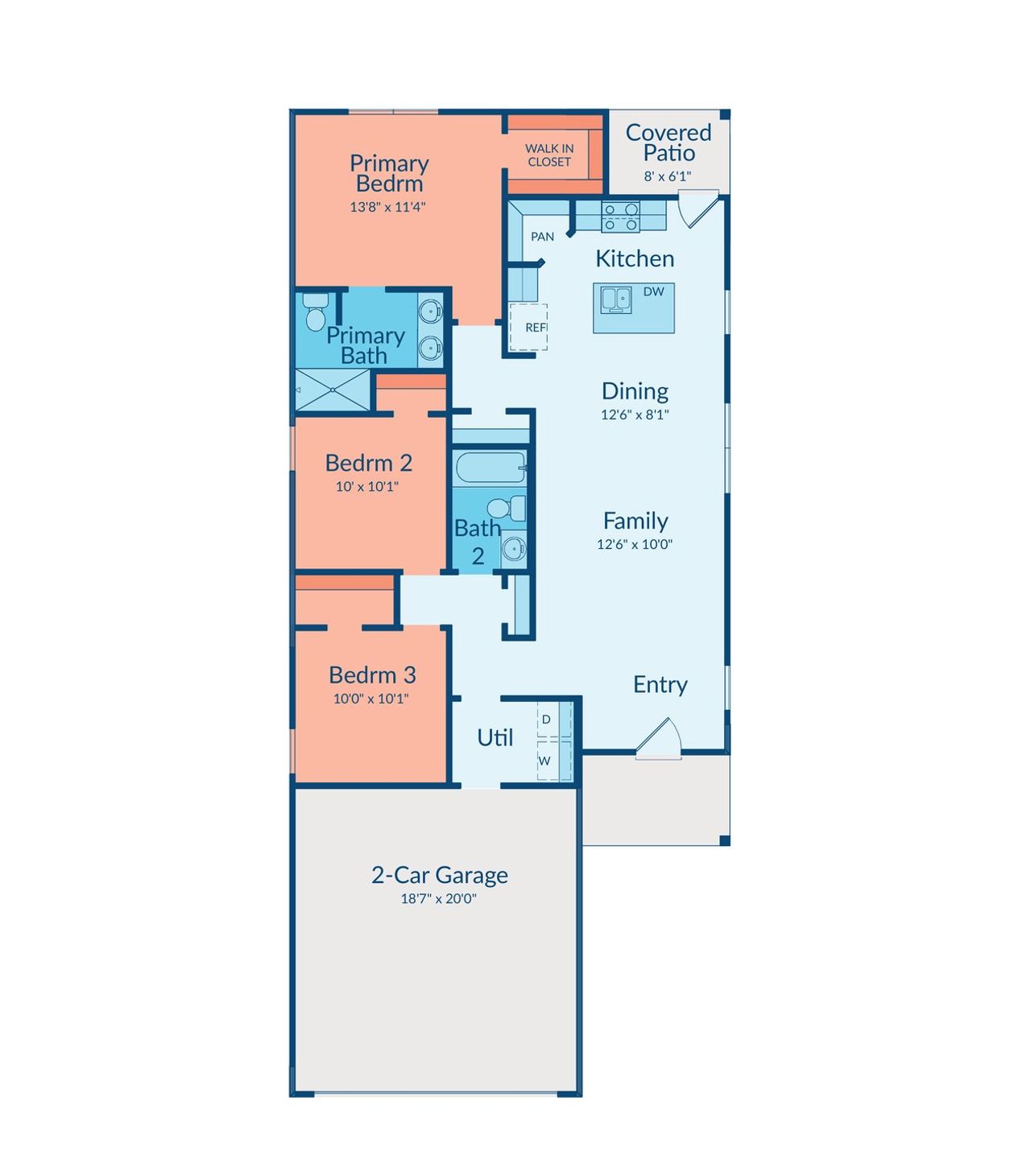2D floor plan layout of this home in Magnolia Springs, Montgomery, TX (Image 2).