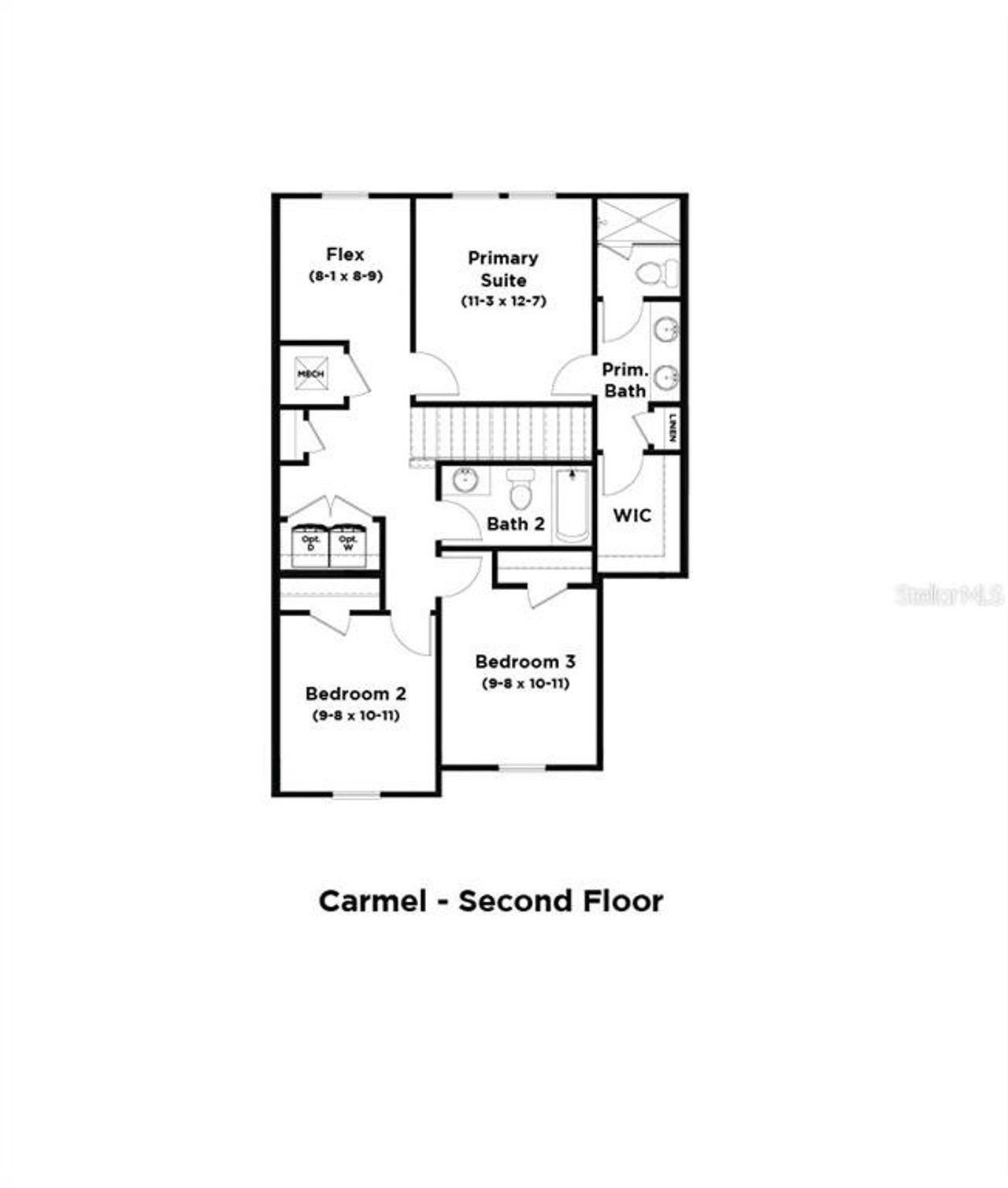 2D floor plan layout of this home in Cyrene at Harmony, St. Cloud, FL (Image 2).