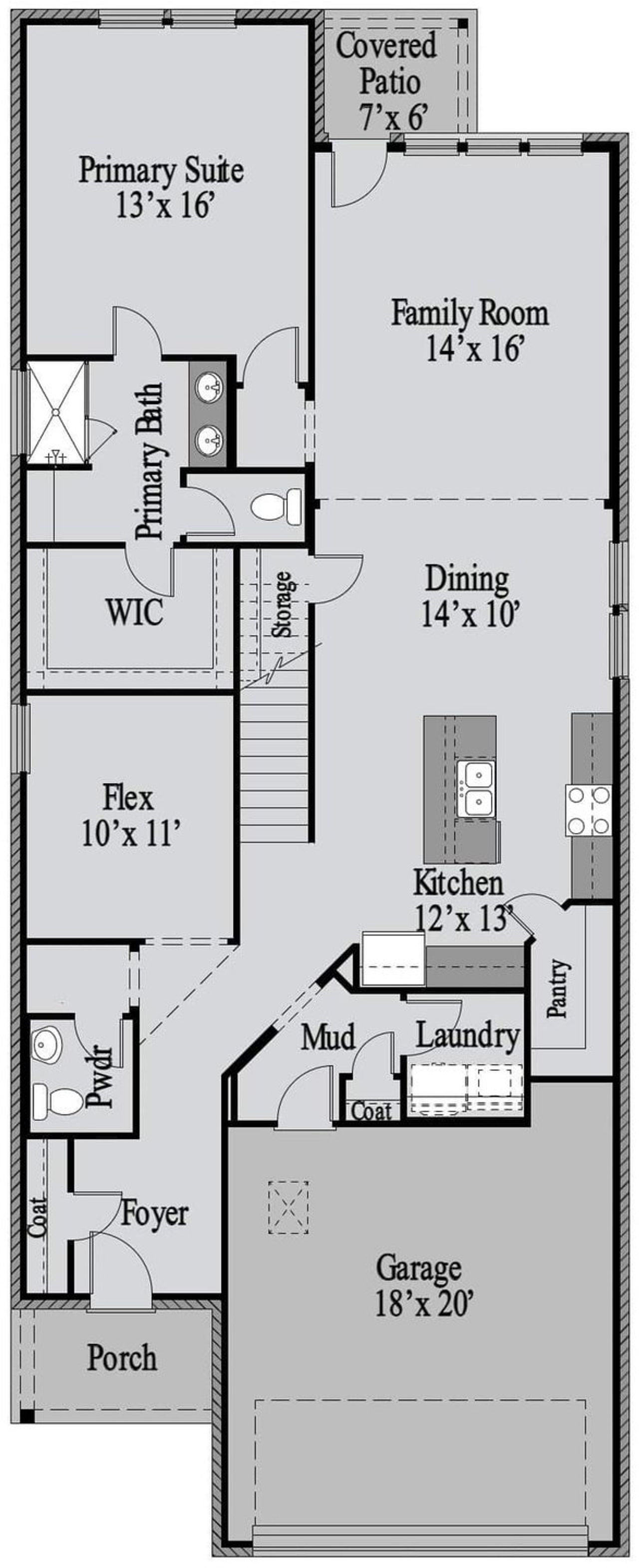 2D floor plan layout of this home in Creekside, Royse City, TX (Image 2). 2D floor plan layout of this home in Creekside, Royse City, TX (Image 2).