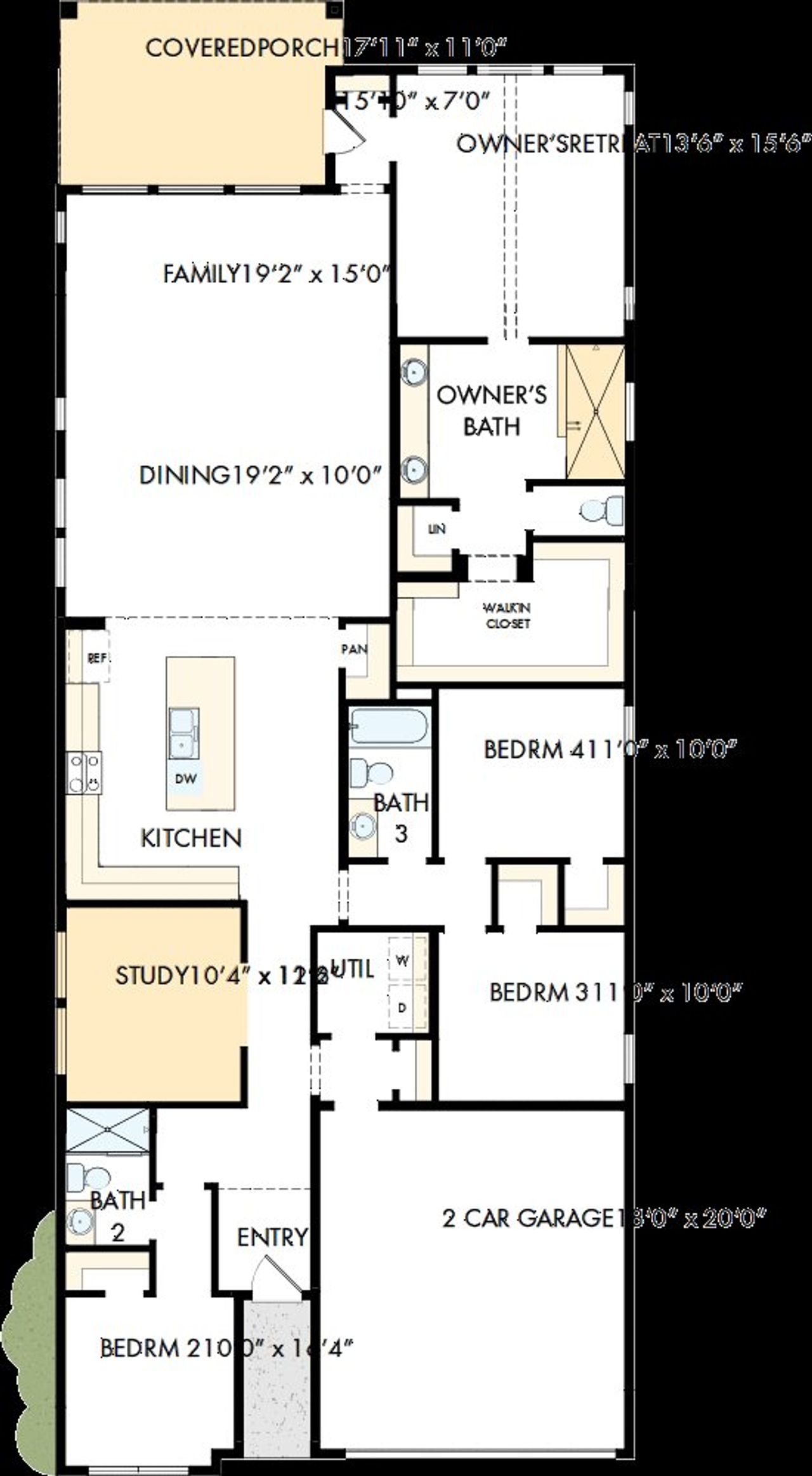 2D floor plan layout of this home in Jubilee - Reserve Collection, Hockley, TX (Image 2).