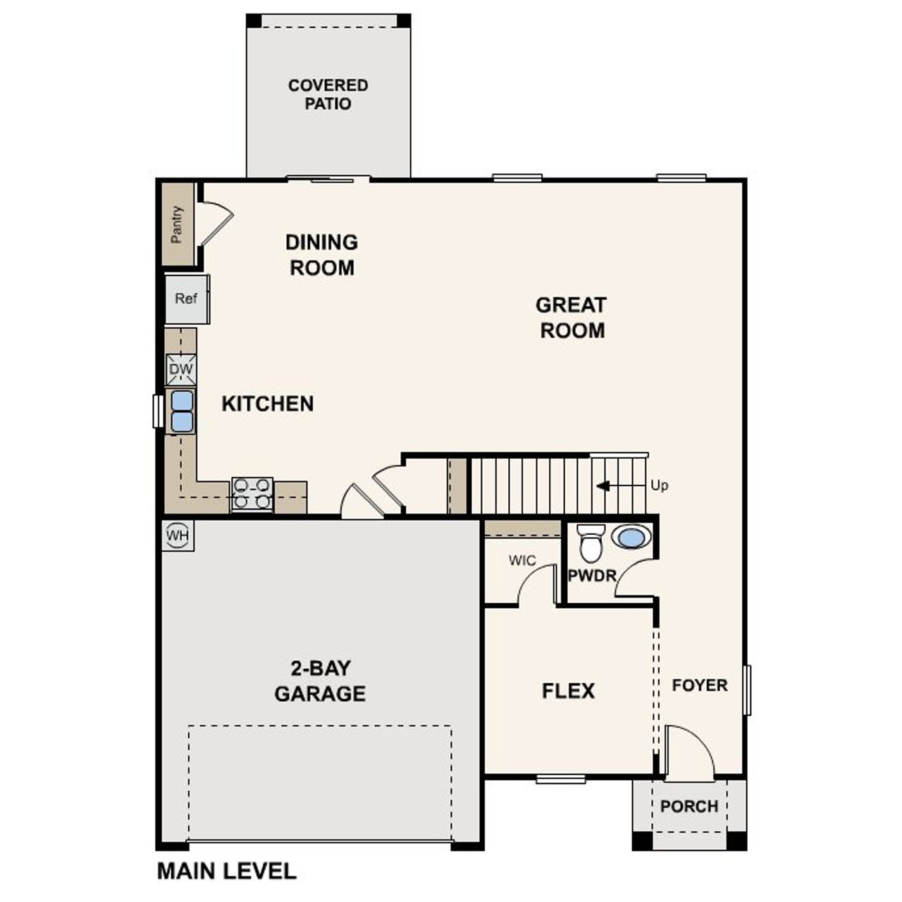 2D floor plan layout of this home in Entrada del Toro at Rancho Sahuarita, Sahuarita, AZ (Image 2).