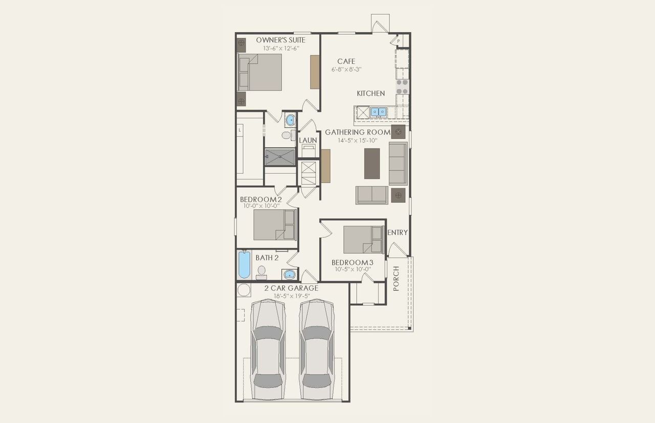 2D floor plan layout of this home in Ashford Crossing, Lowry Crossing, TX (Image 2).
