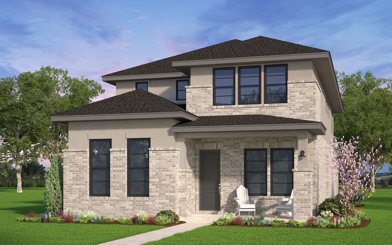 Representative exterior photo of a completed home built from the Middlebury by Brookfield Residential in The Grove Frisco, Frisco, TX (Image 2). Representative exterior photo of a completed home built from the Middlebury by Brookfield Residential in The Grove Frisco, Frisco, TX (Image 2).