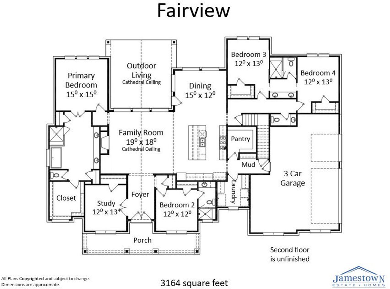 2D floor plan layout for the Fairview by Jamestown Estate Homes in Lakeview, Waller, TX (Image 2). 2D floor plan layout for the Fairview by Jamestown Estate Homes in Lakeview, Waller, TX (Image 2).