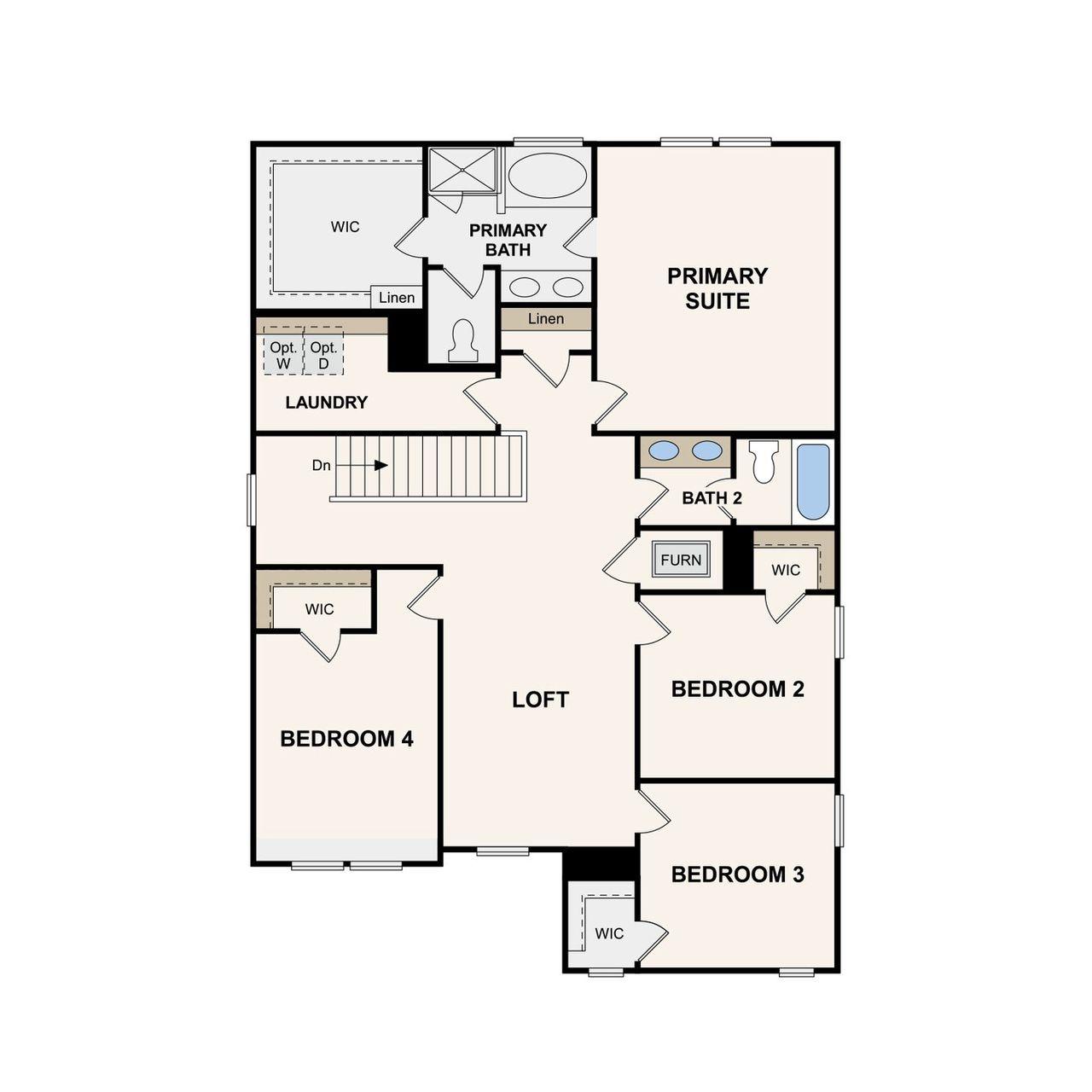 2D floor plan layout of this home in Kingfield, Smyrna, TN (Image 2).