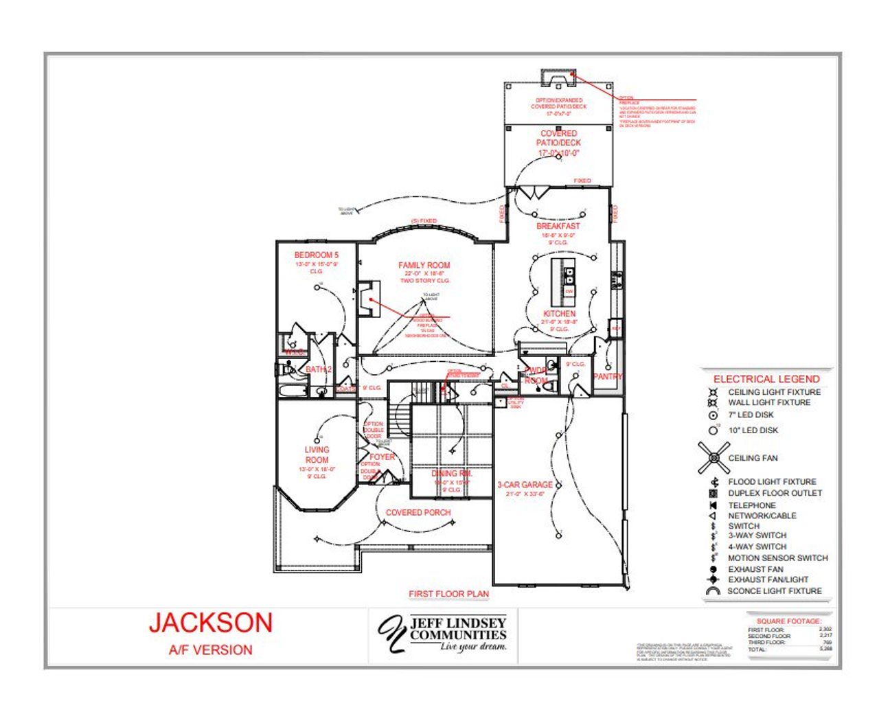2D floor plan layout for the Jackson F by Jeff Lindsey Communities in Bernhard Farms, Fayetteville, GA (Image 2).