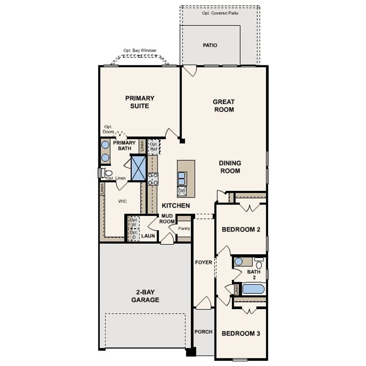 2D floor plan layout for the Regent by Century Communities in Fulshear Lakes, Fulshear, TX (Image 2).