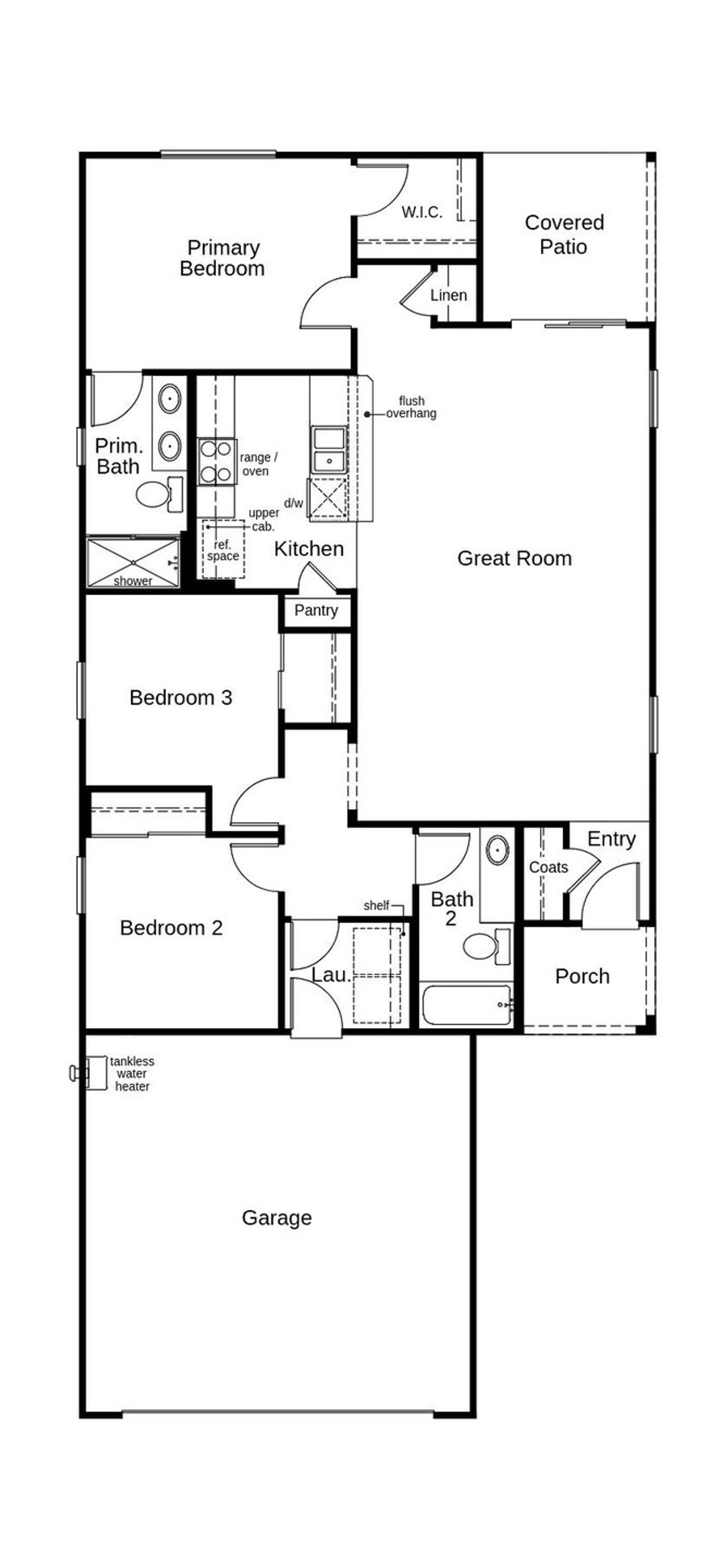2D floor plan layout of this home in Bella Tierra, Tucson, AZ (Image 2).
