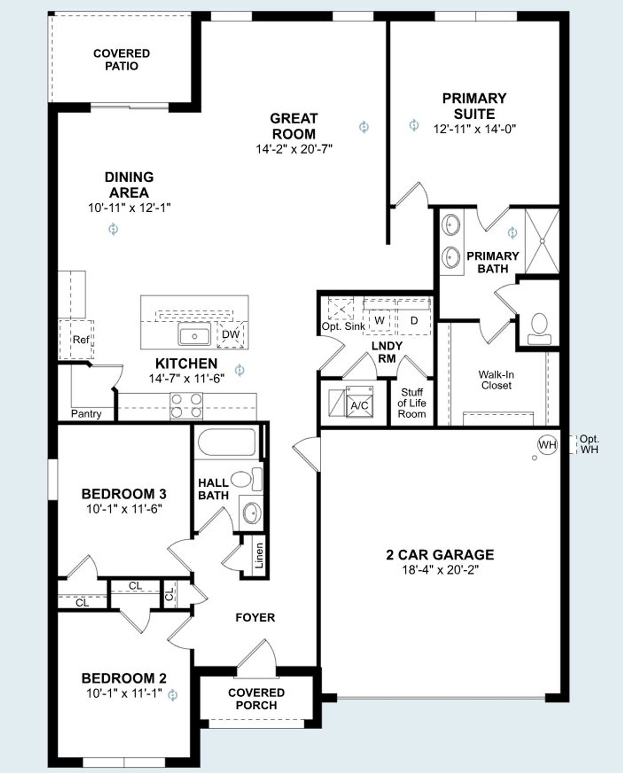 2D floor plan layout of this home in Aspire at Citrus Springs, Citrus Springs, FL (Image 2).