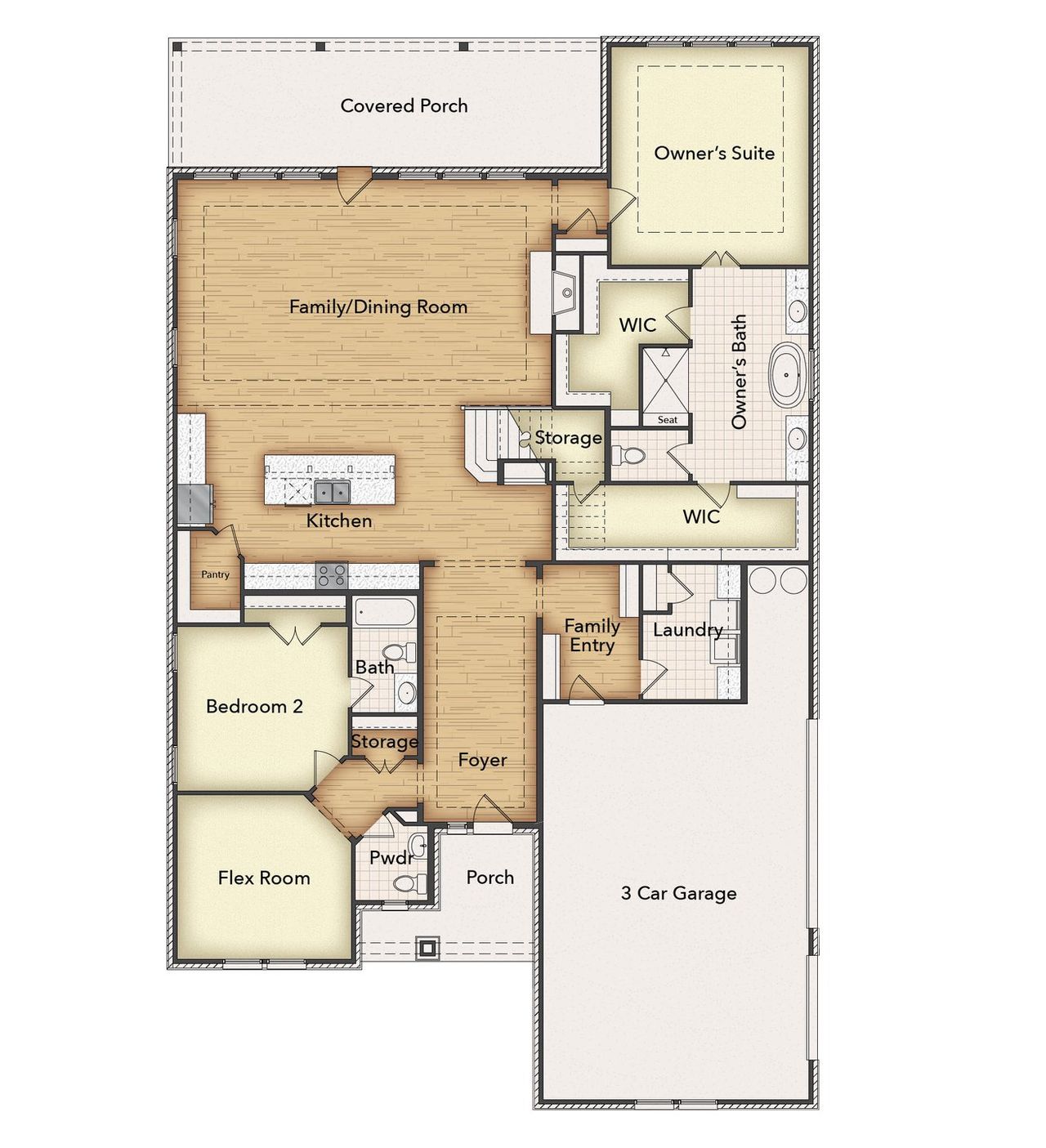 2D floor plan layout of this home in Fannin Ranch, Leonard, TX (Image 2).